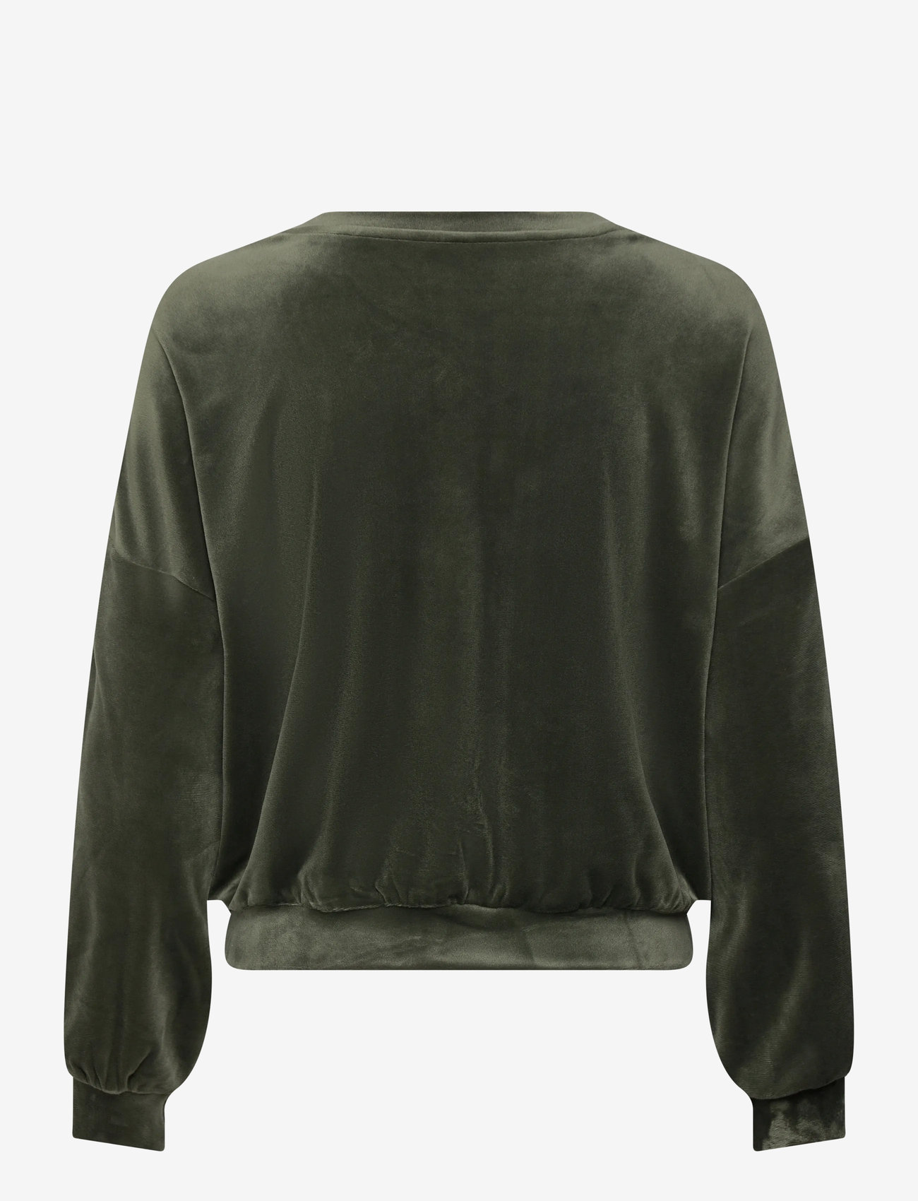 Hunkemöller - TOP LS VELOURS CREW - Överdelar - climbing ivy - 1