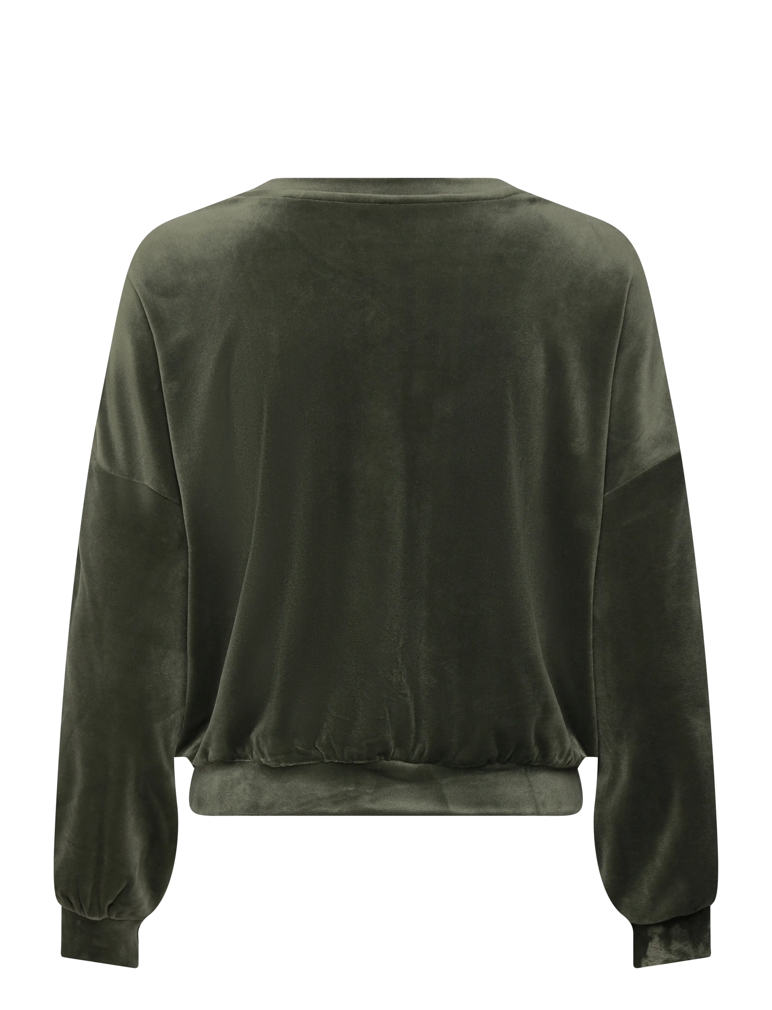 Hunkemöller - TOP LS VELOURS CREW - climbing ivy - 1