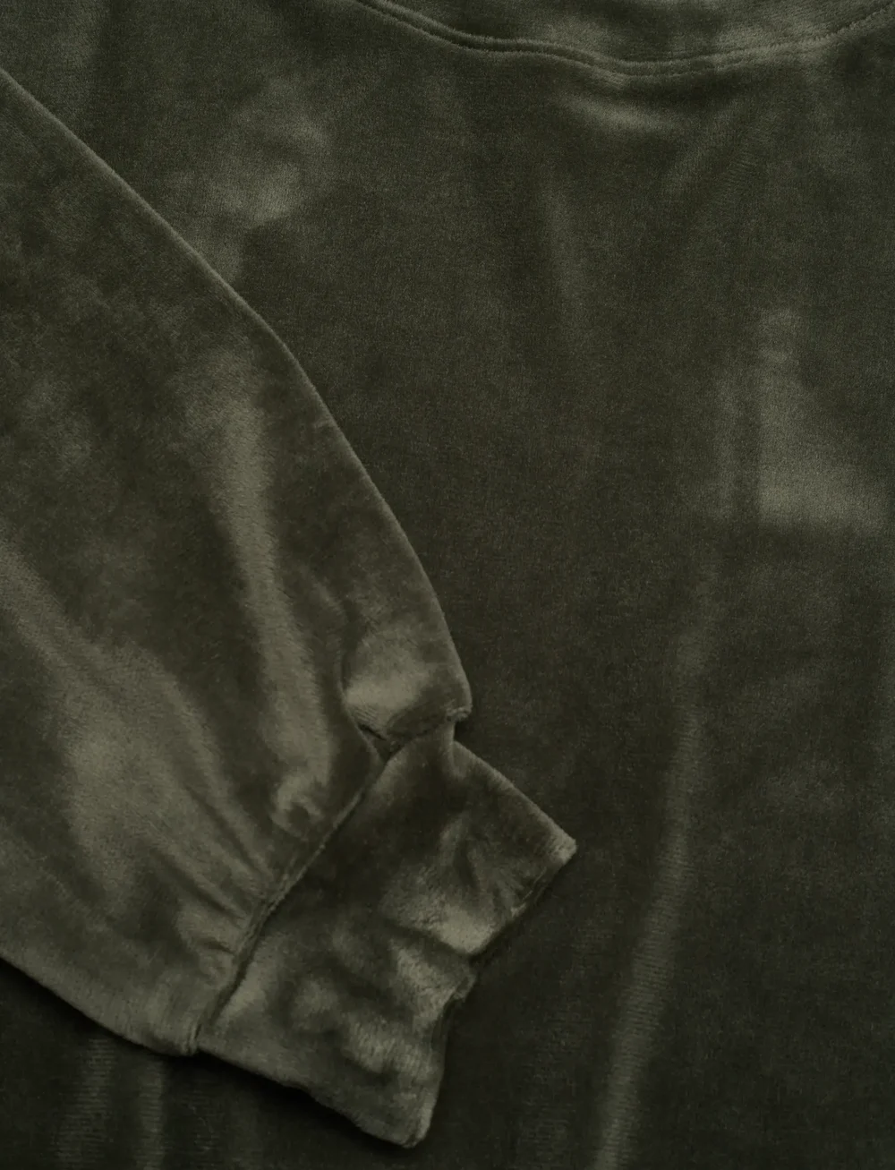 Hunkemöller - TOP LS VELOURS CREW - Överdelar - climbing ivy - 2