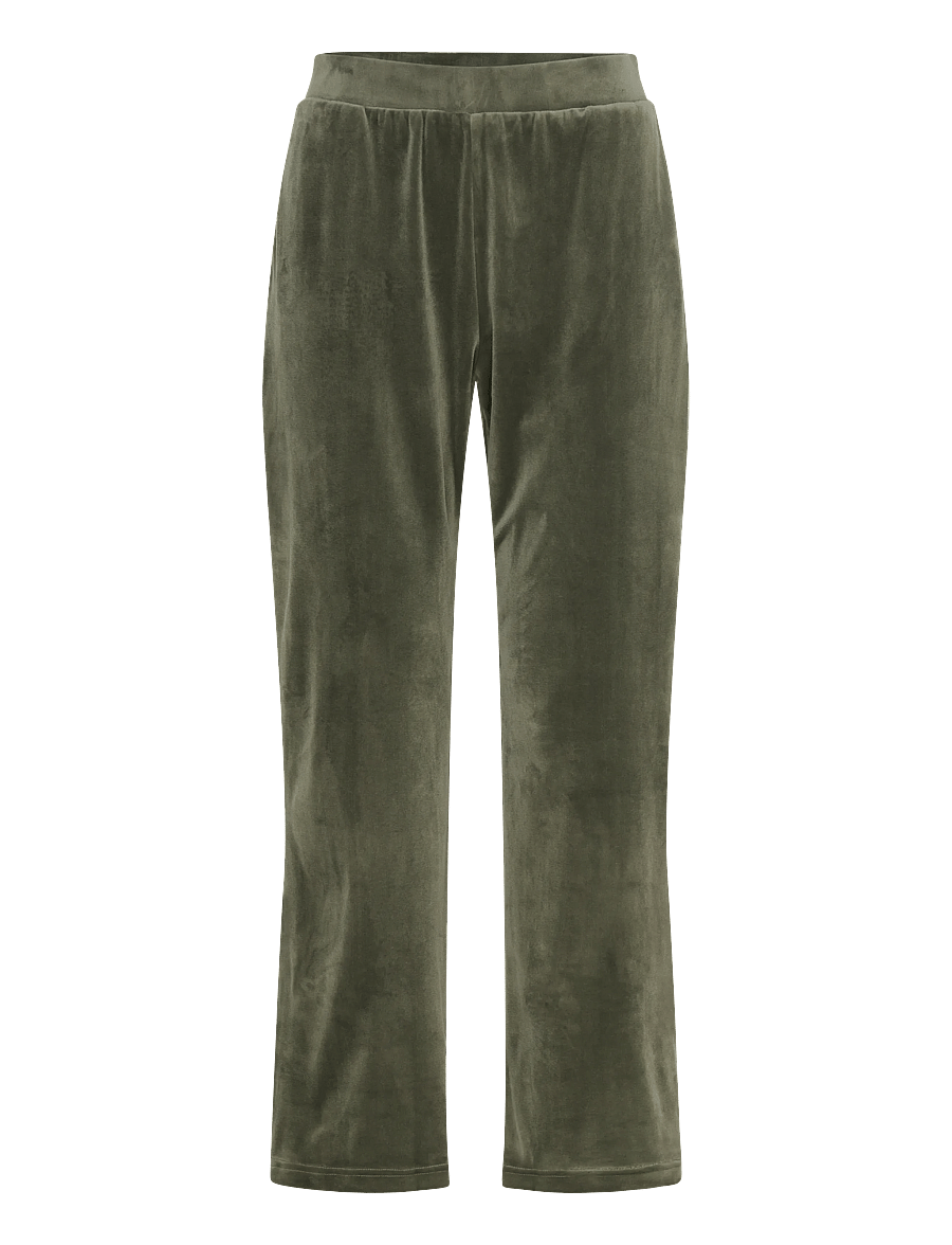 Hunkemöller - PANT STRAIGHT LEG VELOURS - natbukser - climbing ivy - 0
