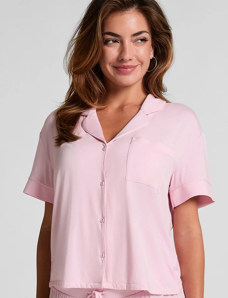 Hunkemöller - JACKET SS JERSEY ESSENTIAL - kortärmade skjortor - pink - 0