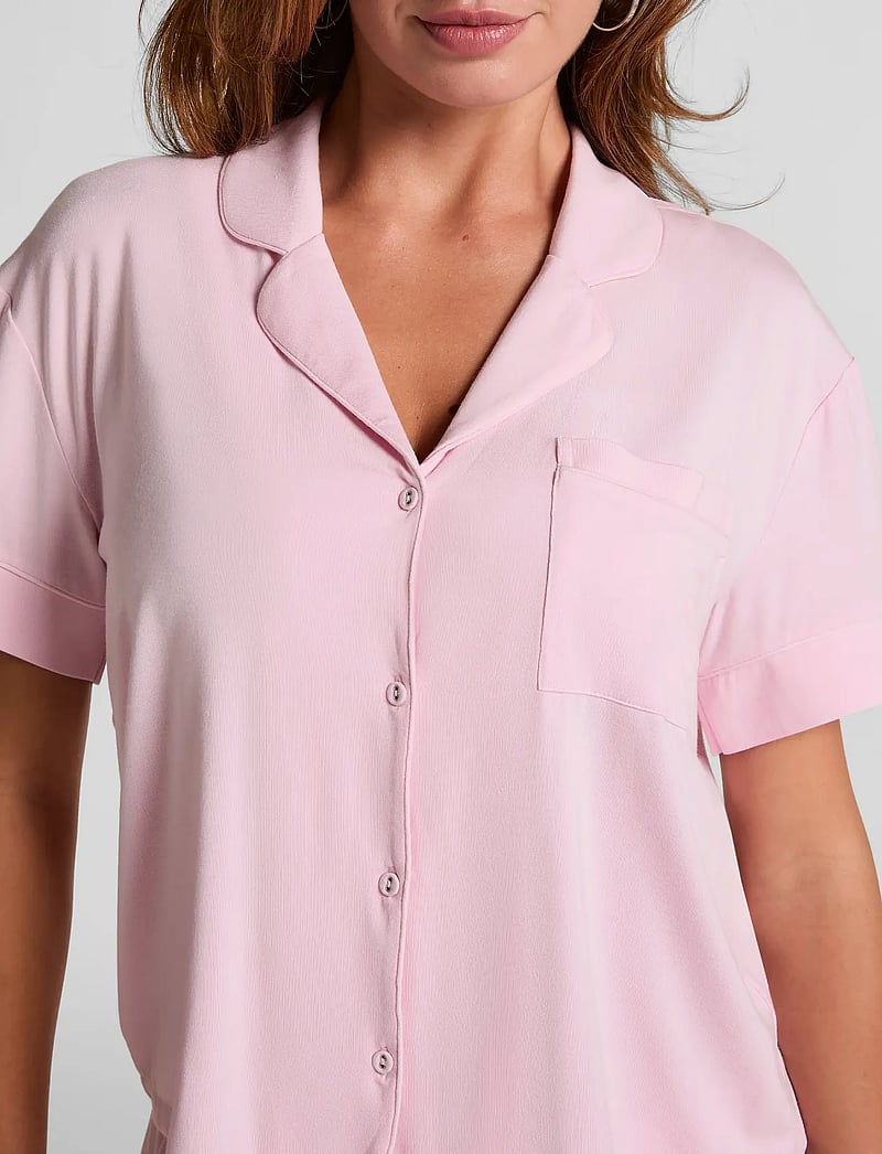 Hunkemöller - JACKET SS JERSEY ESSENTIAL - kortärmade skjortor - pink - 3