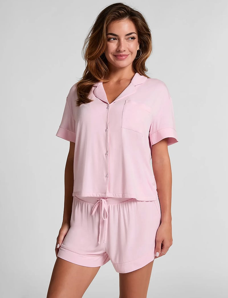 Hunkemöller - JACKET SS JERSEY ESSENTIAL - kortärmade skjortor - pink - 4
