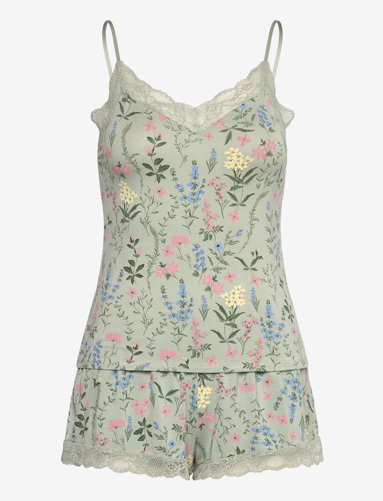 Hunkemöller - Cami Short Pyjama Set - hkm green - 0