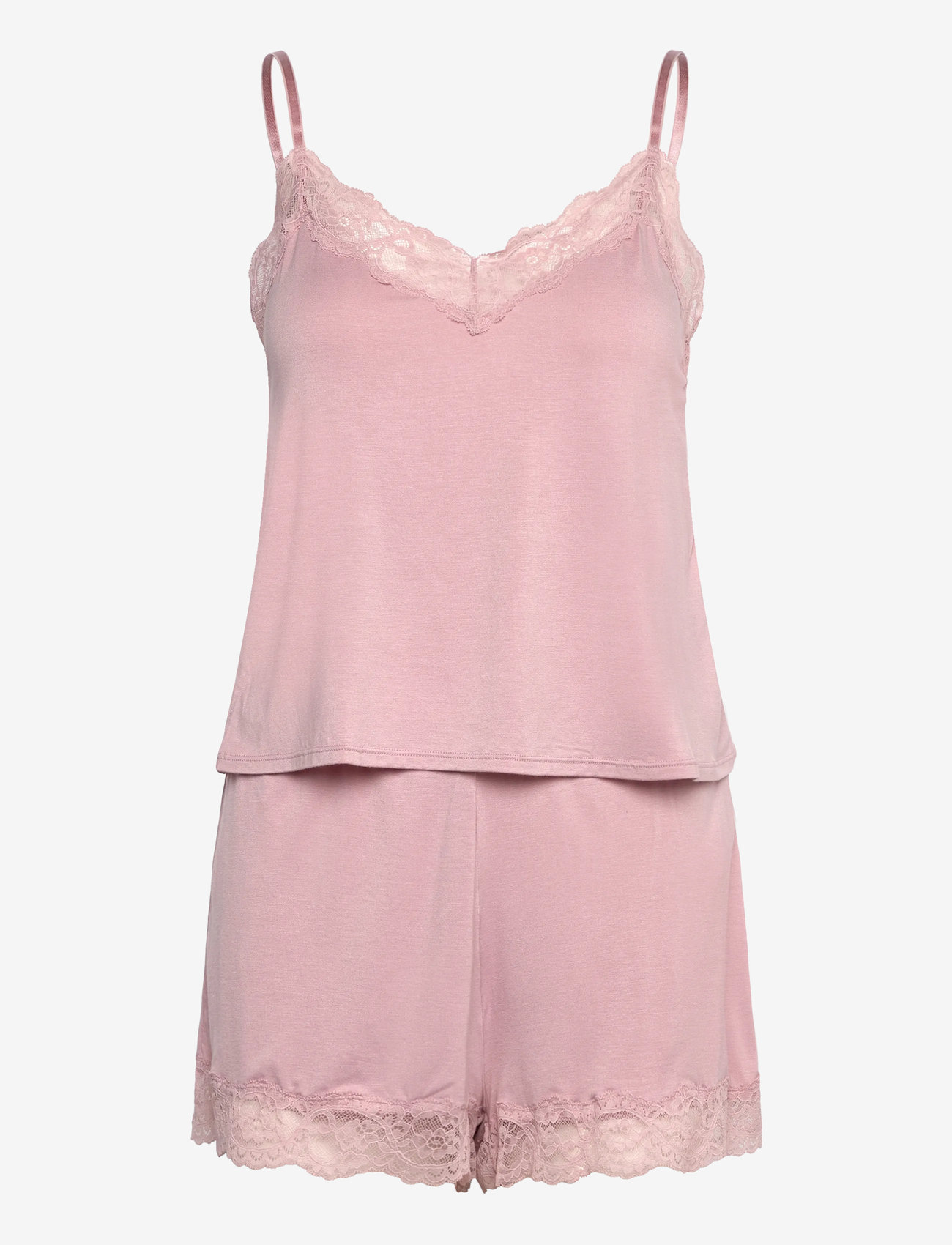 Hunkemöller - PJ CAMI JERSEY LACE NANA - pink - 0