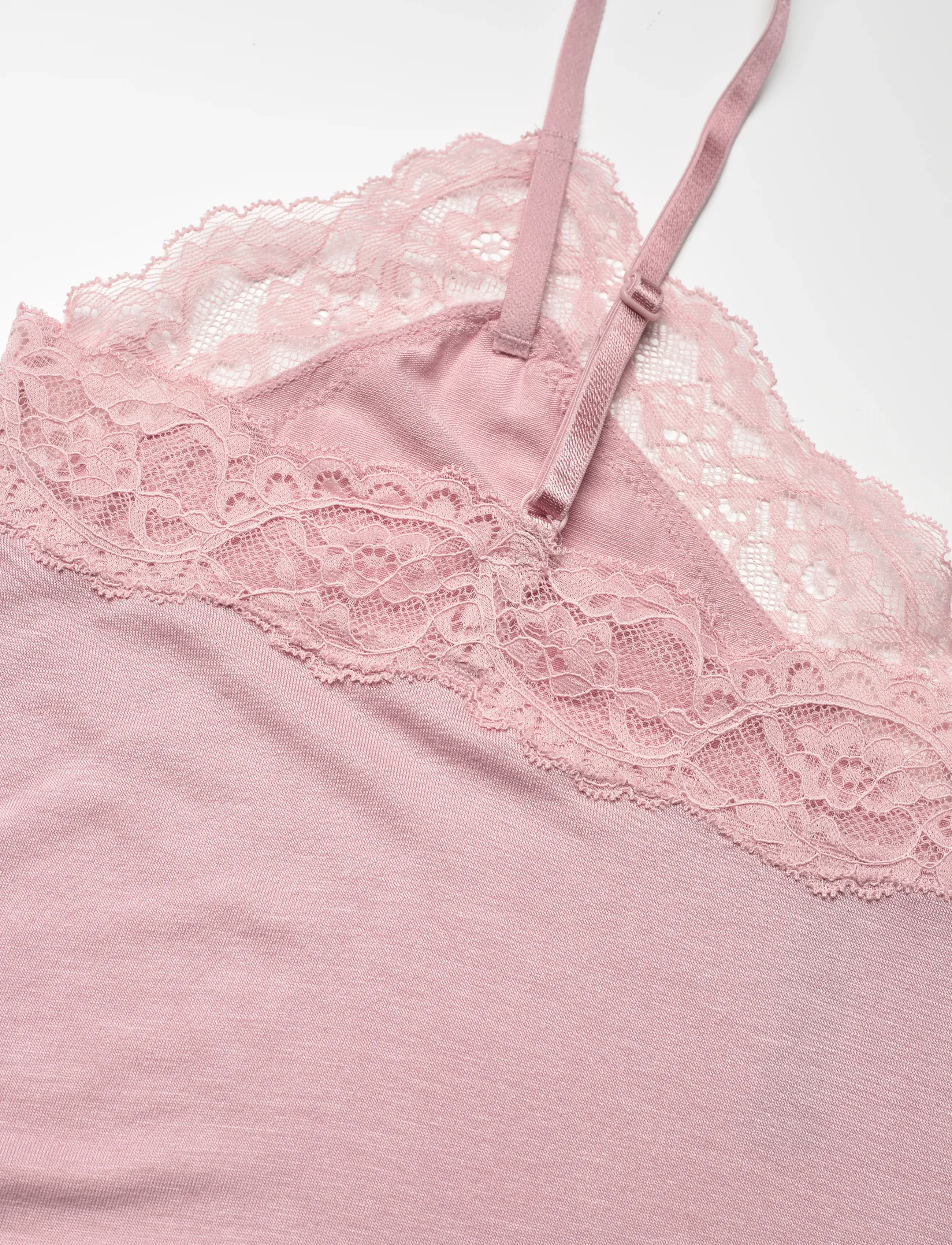 Hunkemöller - PJ CAMI JERSEY LACE NANA - pink - 5