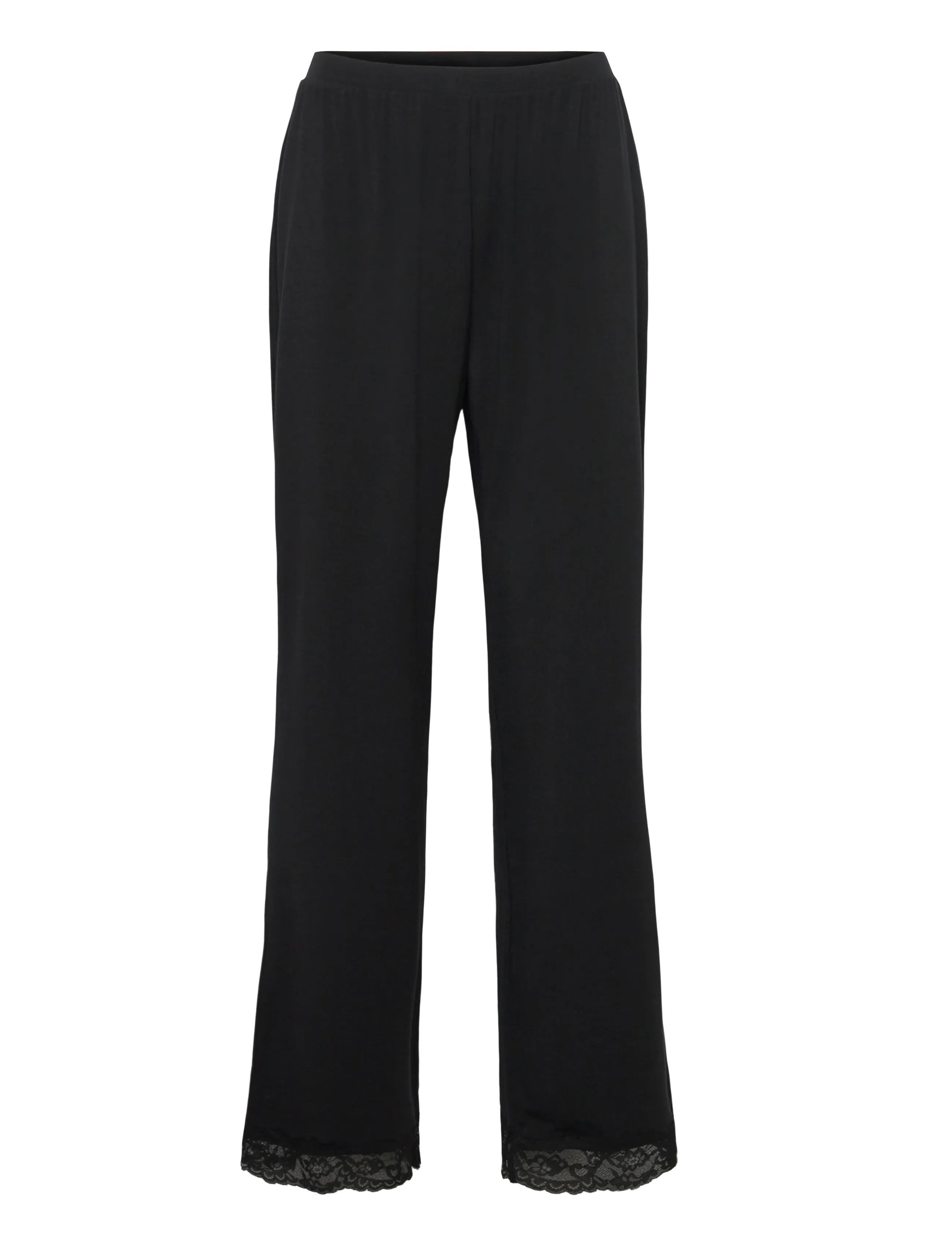 Hunkemöller - Pj Ls Jersey Modal Lace Nana - pysjamas - black - 2