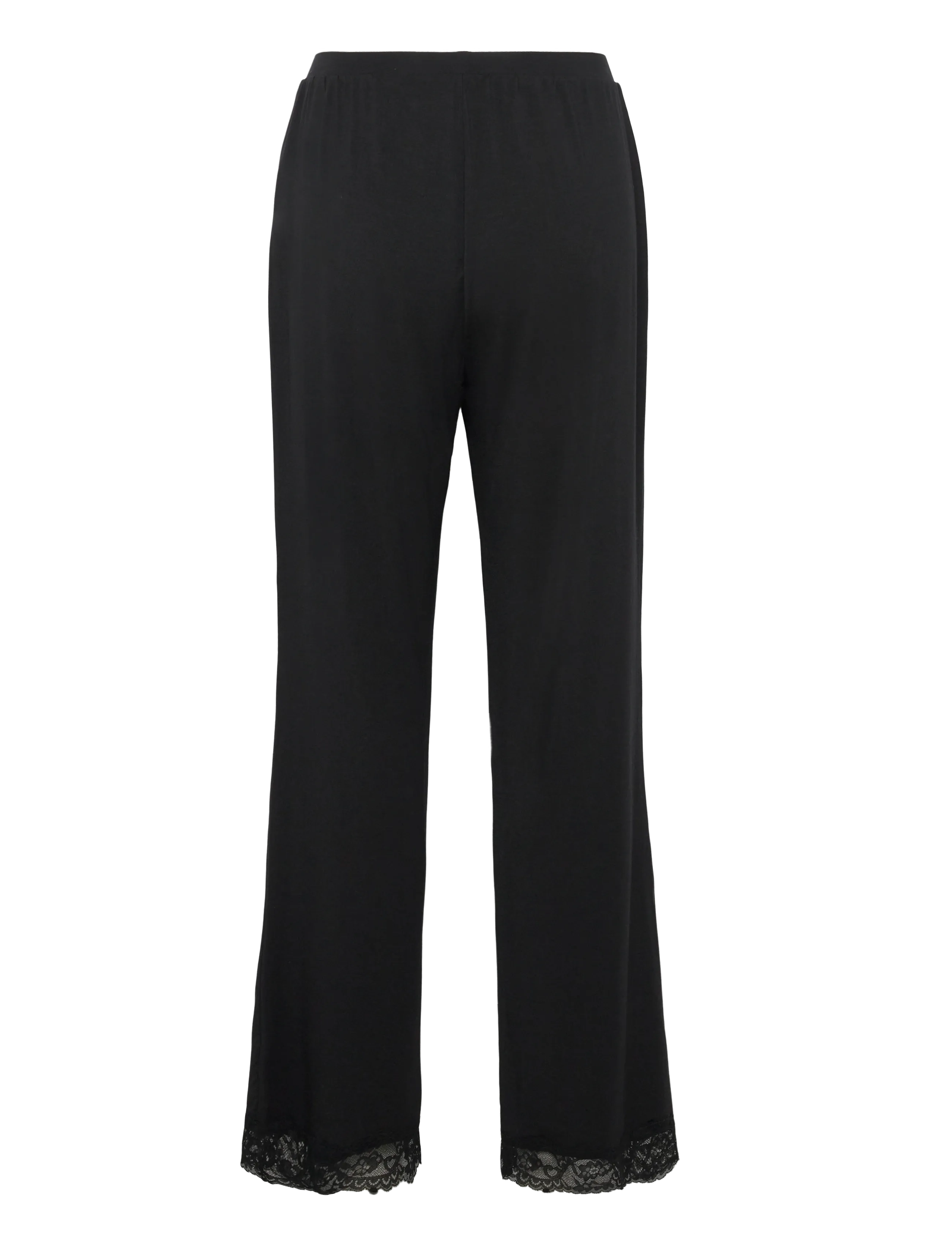 Hunkemöller - Pj Ls Jersey Modal Lace Nana - pysjamas - black - 3