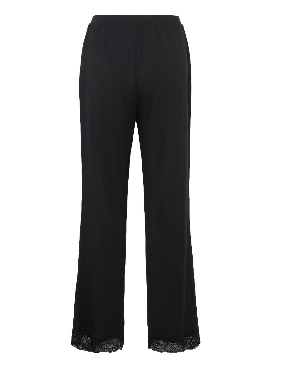 Hunkemöller - Pj Ls Jersey Modal Lace Nana - pysjamas - black - 3