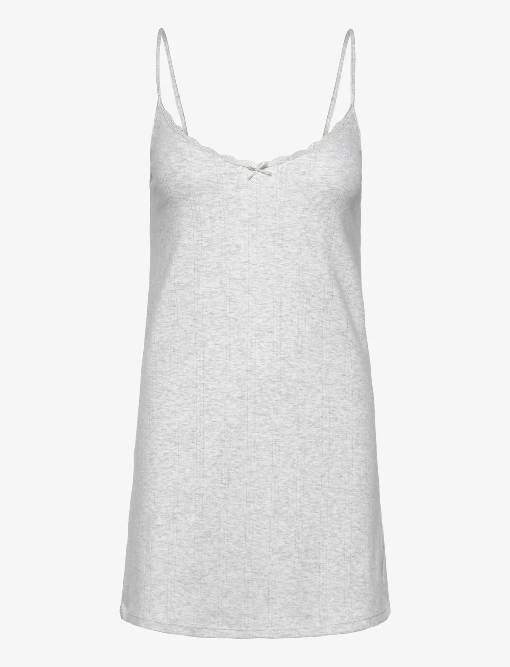 Hunkemöller - Pointelle Slipdress - nachthemden - white grey melee - 0
