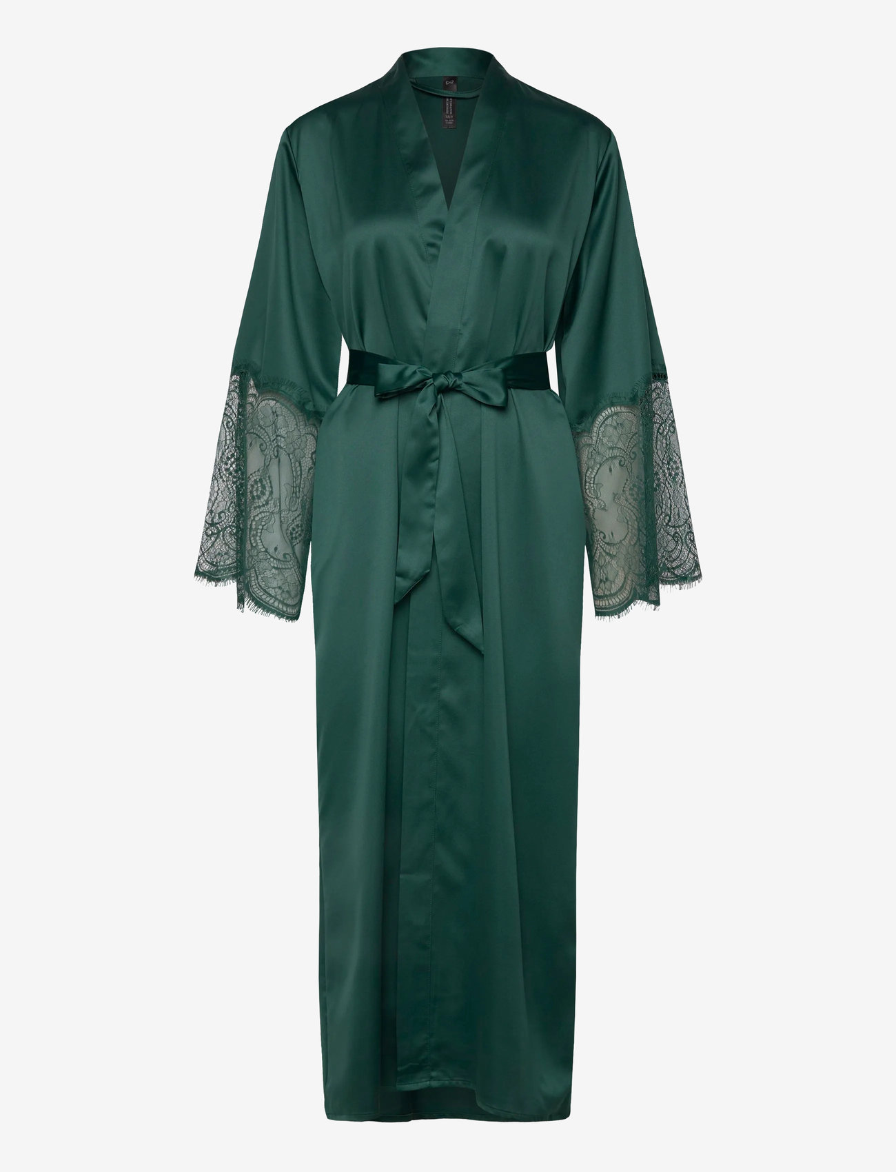 Hunkemöller - KIMONO LONG SATIN LACE - ponderosa pine - 0