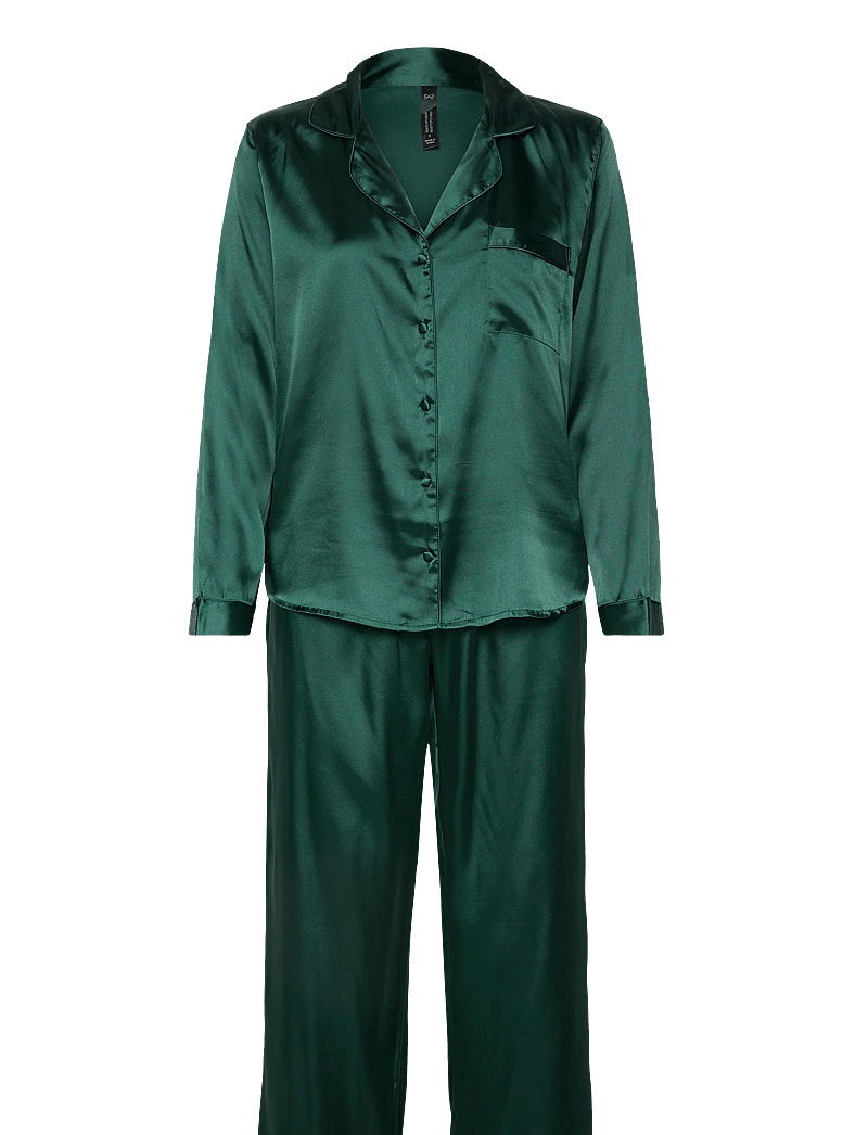 Hunkemöller - PJ LS SATIN MINIMAL - julpyjamas - ponderosa pine - 0