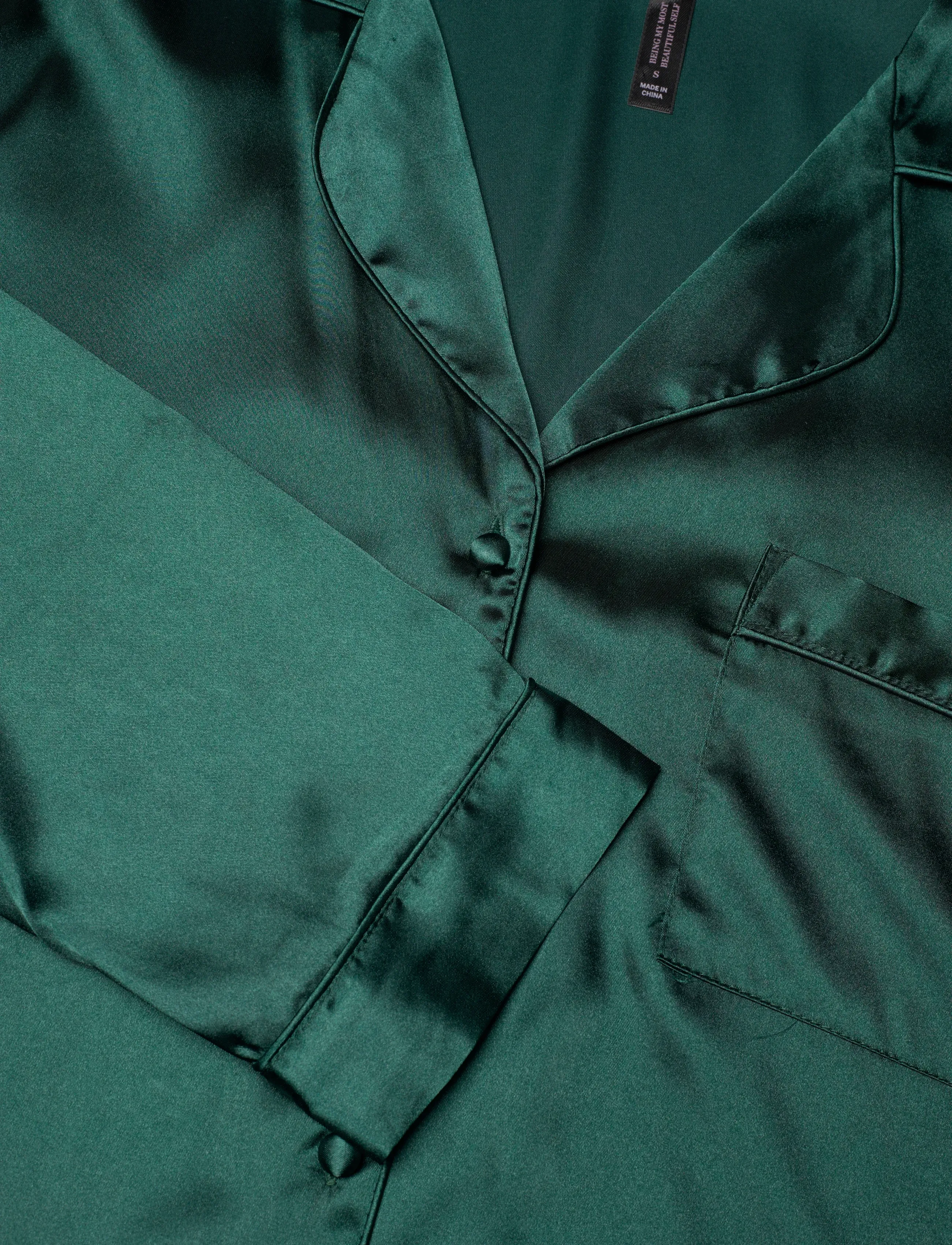Hunkemöller - PJ LS SATIN MINIMAL - ponderosa pine - 4