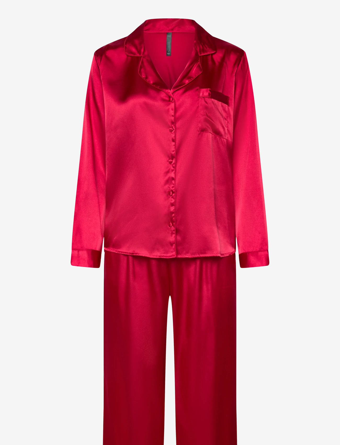 Hunkemöller - PJ LS SATIN MINIMAL - chili pepper - 0