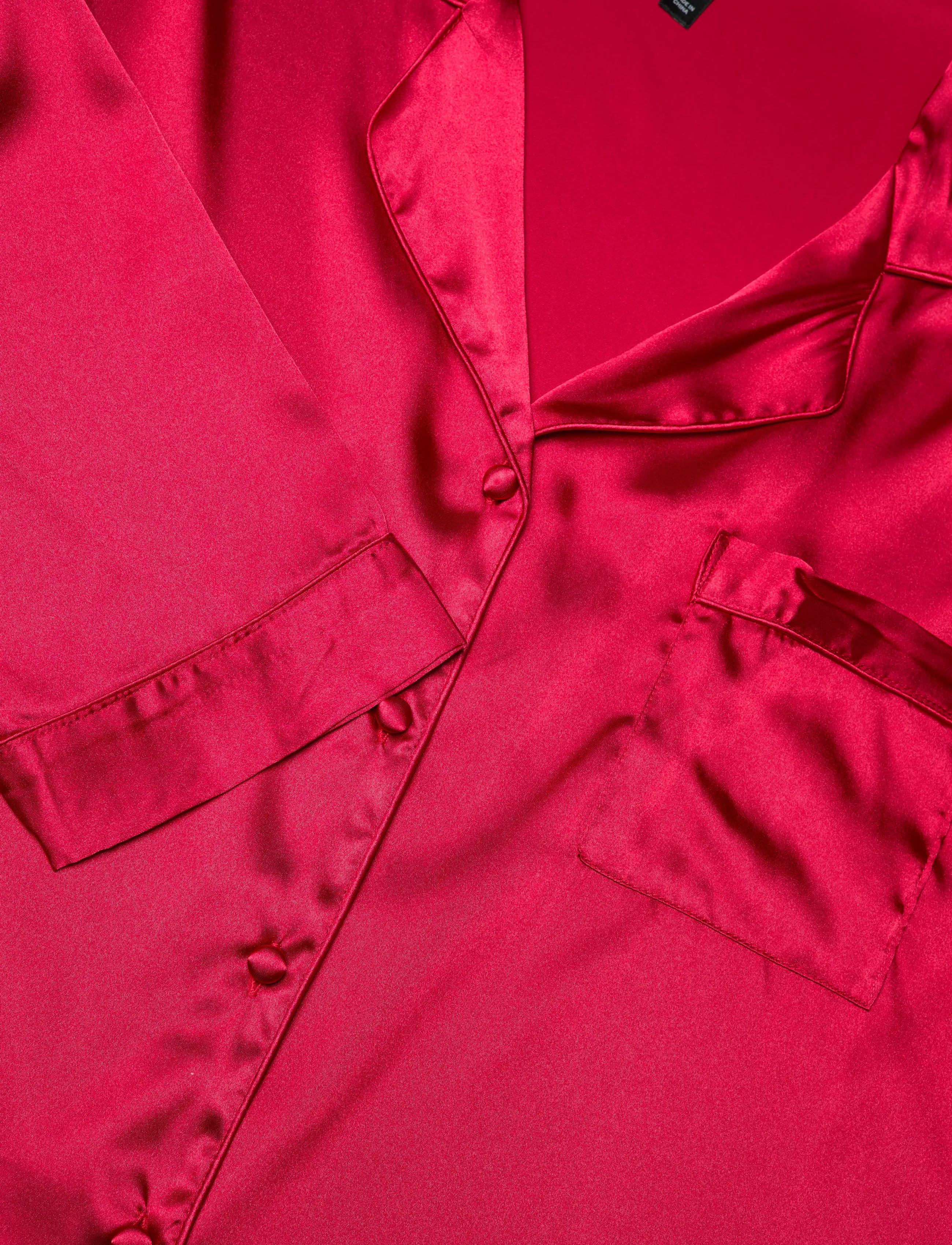 Hunkemöller - PJ LS SATIN MINIMAL - chili pepper - 4
