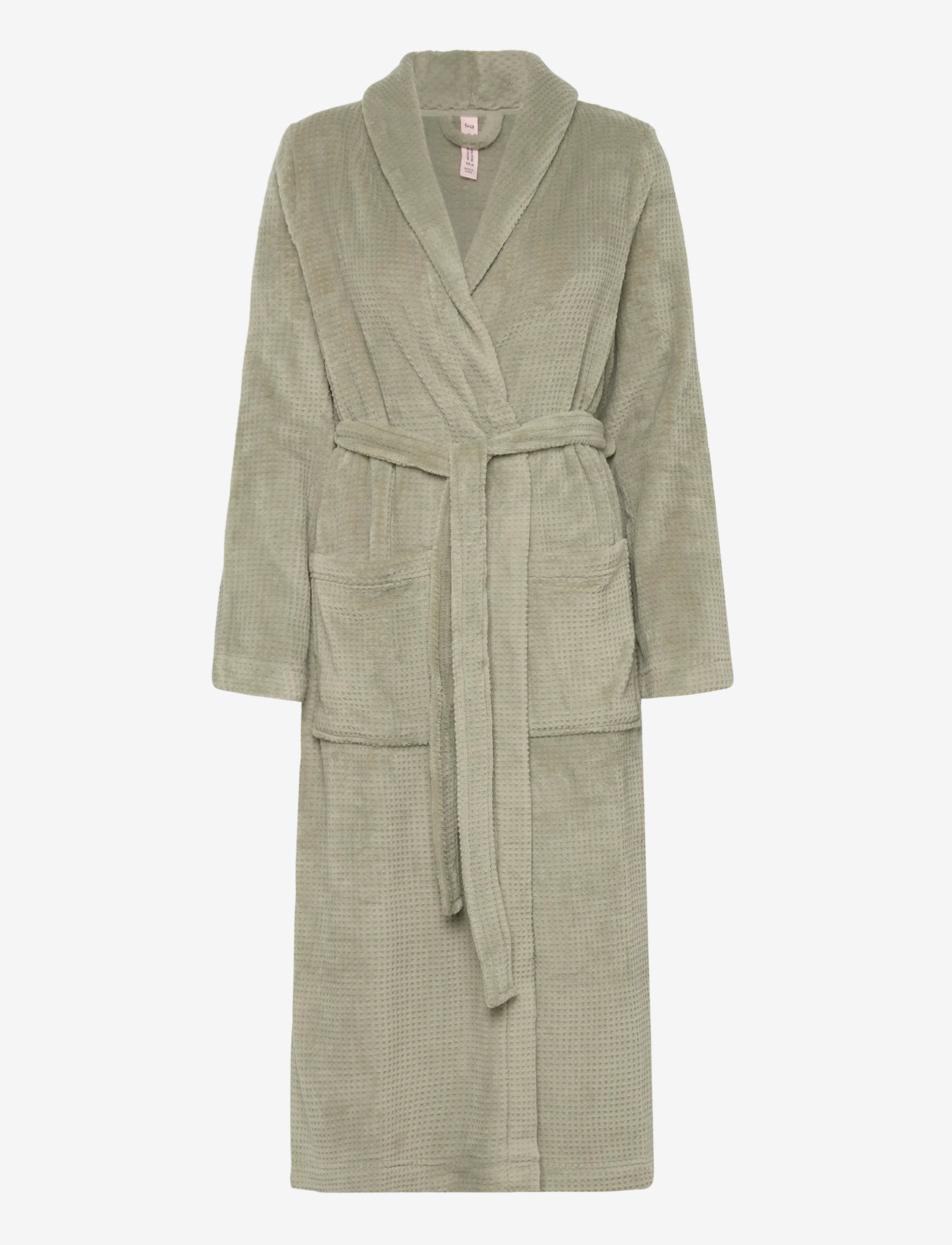 Hunkemöller - ROBE LONG FLANNEL FLEECE EMB - seagrass - 0