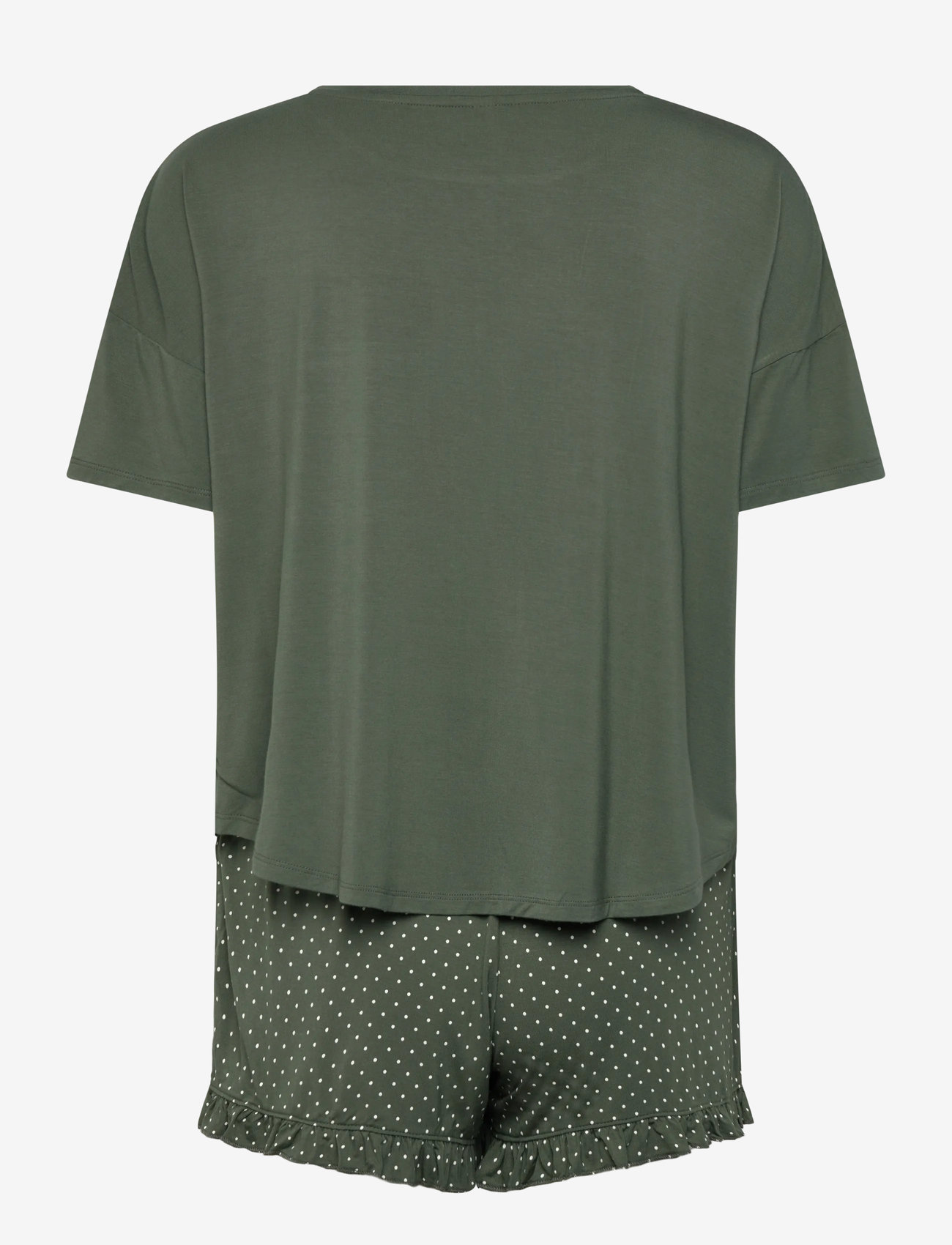 Hunkemöller - PJ SHORT JERSEY LOOSEFIT DOT - pyjamas - hkm green - 1