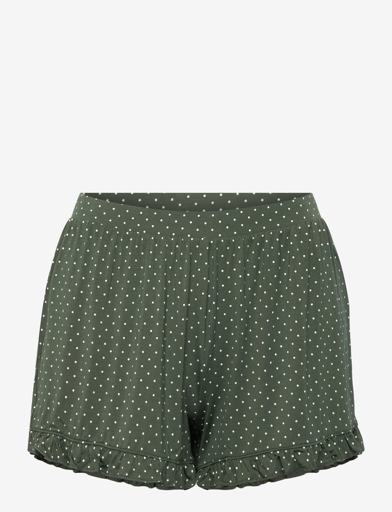 Hunkemöller - PJ SHORT JERSEY LOOSEFIT DOT - pyjamas - hkm green - 2