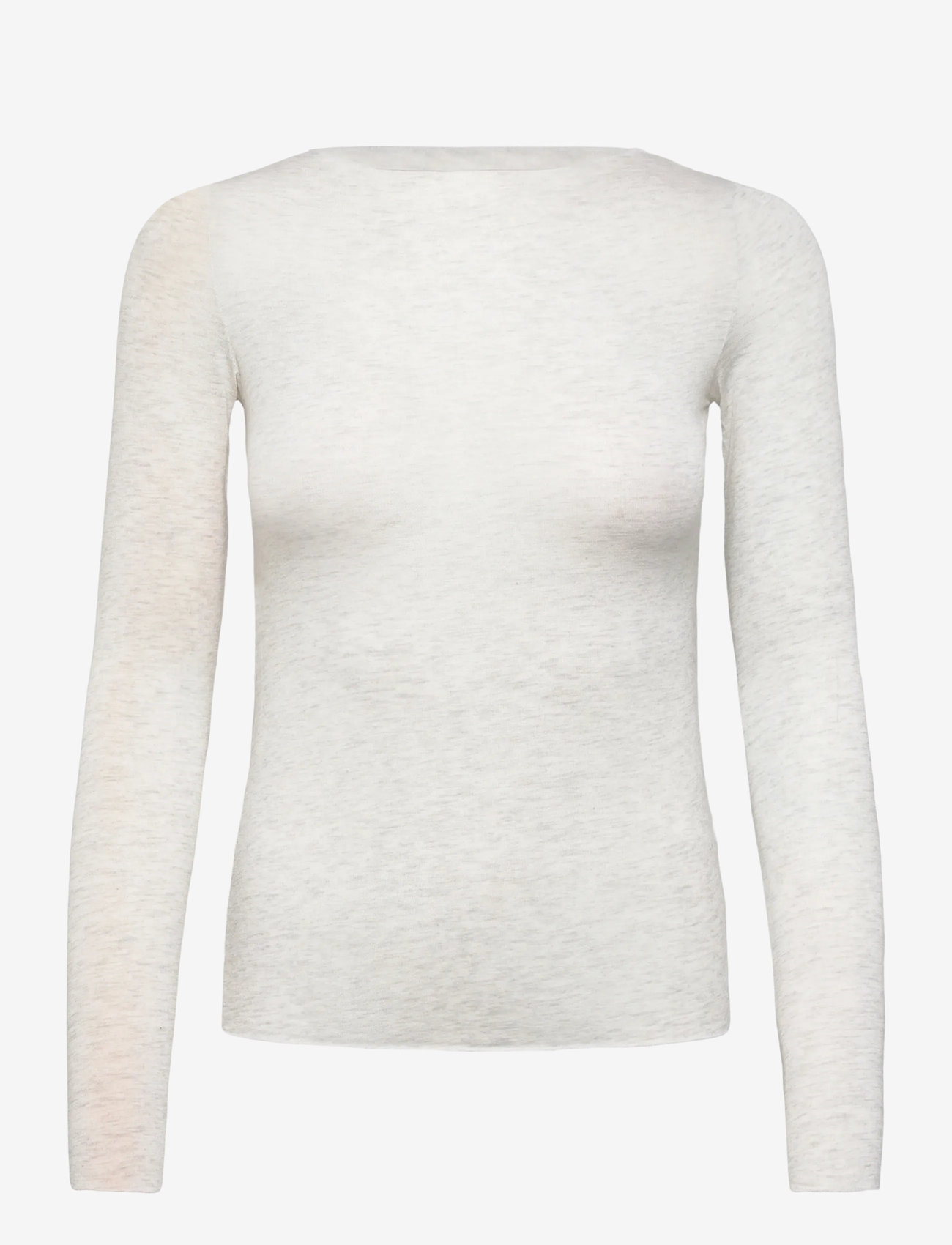 Hunkemöller - TOP LS BOATNECK INTIMATES - tops - soft grey melange - 0