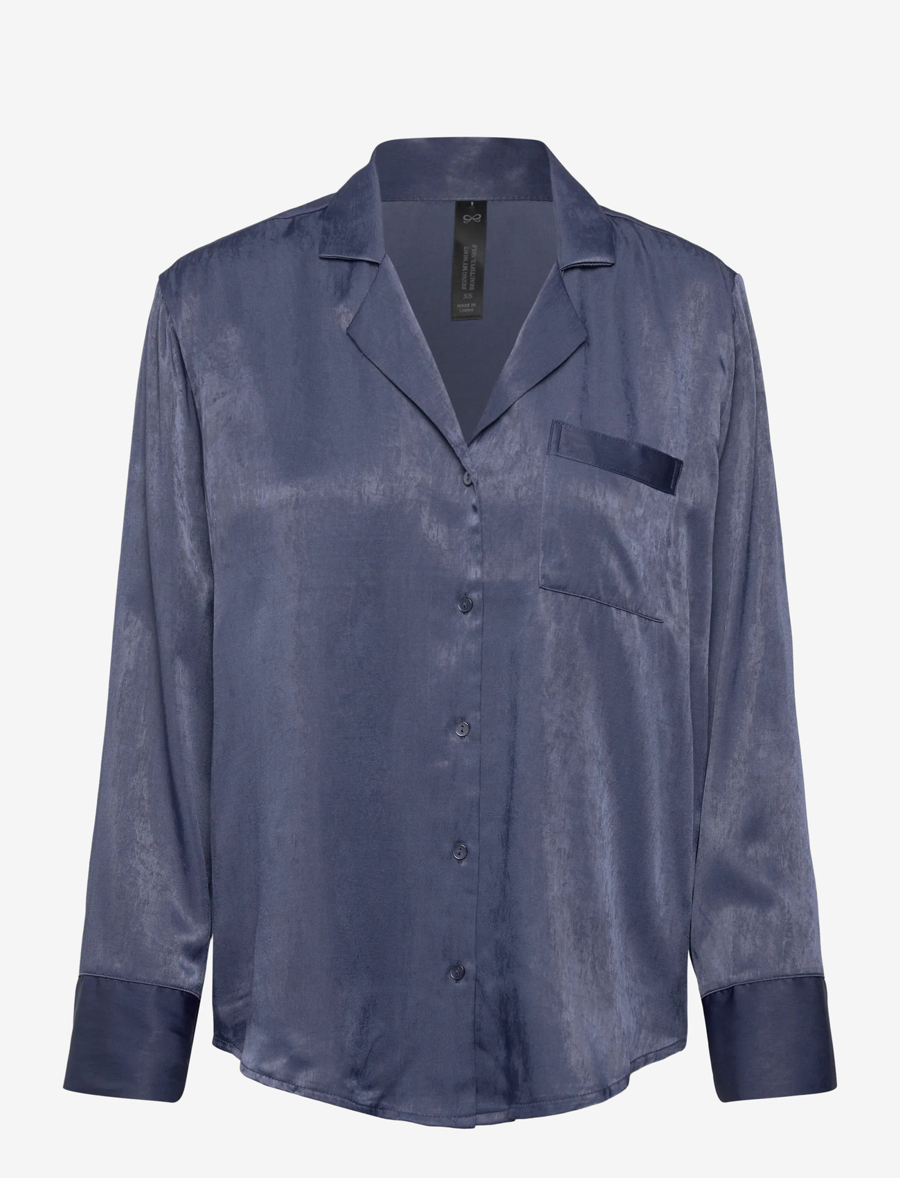 Hunkemöller - JACKET LS SATIN AYLA - oberteile - vintage indigo - 0