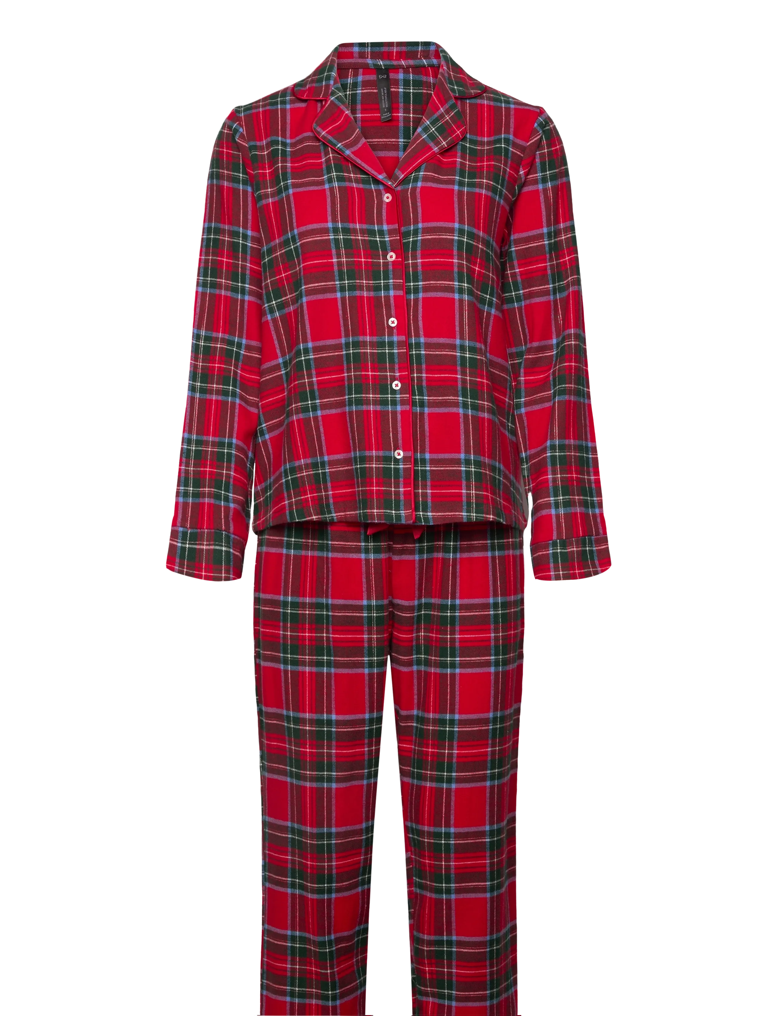 Hunkemöller PJ LS FLANNEL TWILL CHECK - Pyjamas - SALSA / red