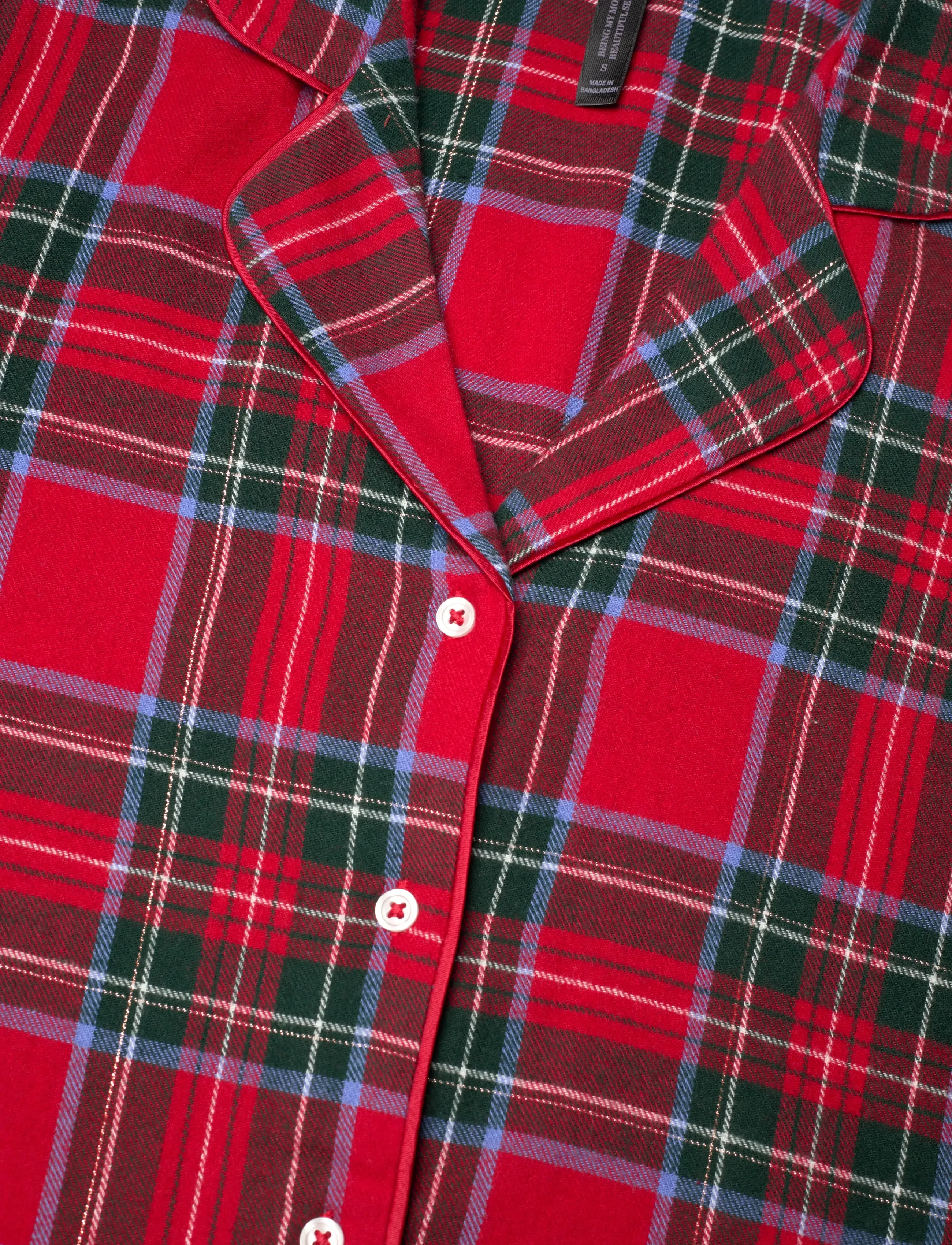 Hunkemöller - PJ LS FLANNEL TWILL CHECK - pyjamas - salsa - 4