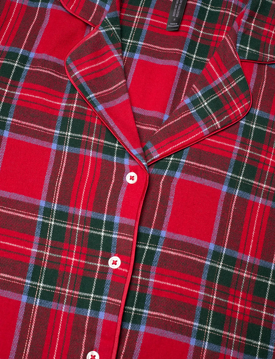 Hunkemöller - PJ LS FLANNEL TWILL CHECK - pyjamas - salsa - 4