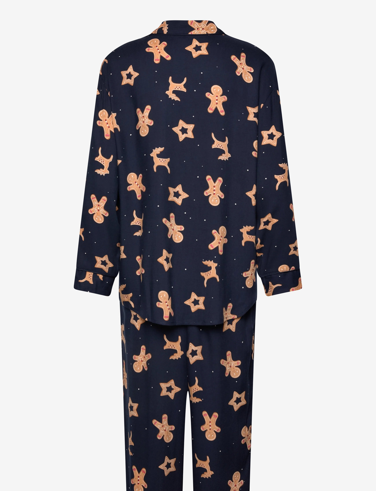 Hunkemöller - PJ LS VIS TWILL GINGER - julpyjamas - peacoat - 1