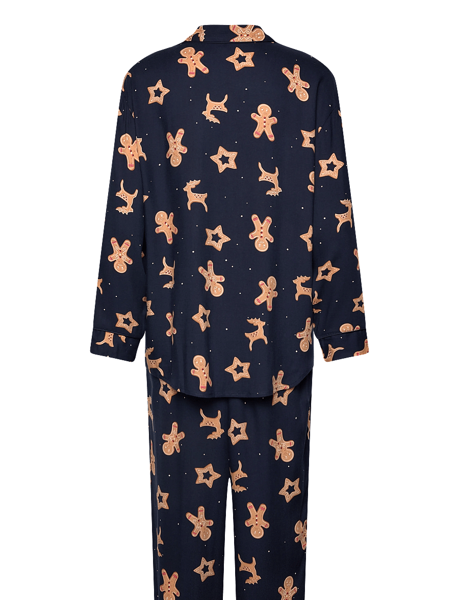 Hunkemöller - PJ LS VIS TWILL GINGER - pyjamas - peacoat - 1