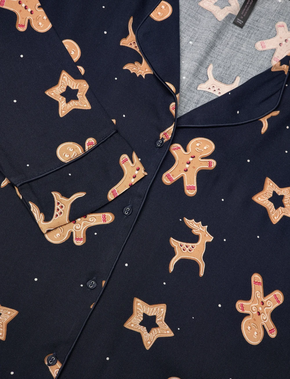 Hunkemöller - PJ LS VIS TWILL GINGER - pidžaamad - peacoat - 4