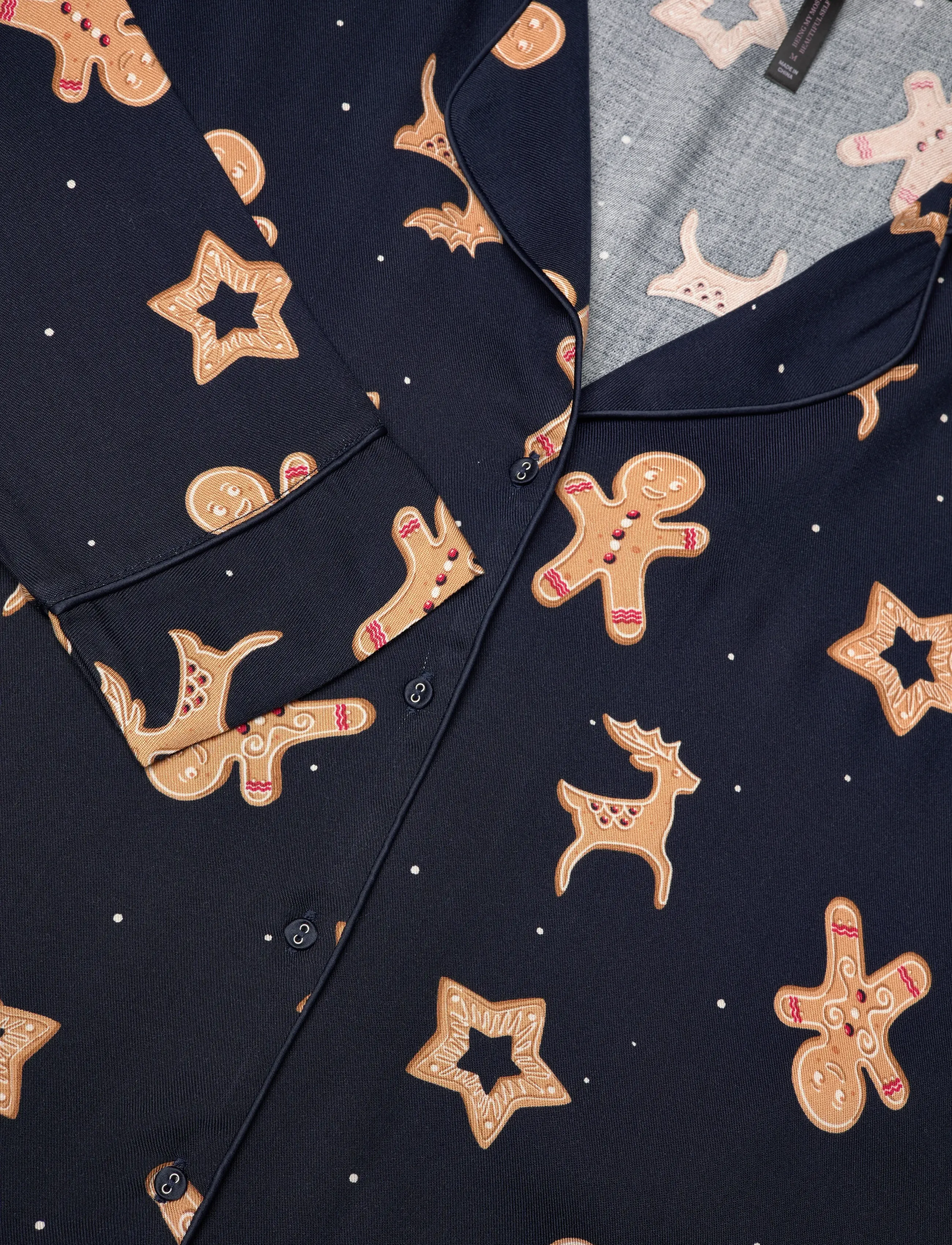 Hunkemöller - PJ LS VIS TWILL GINGER - pyjamas - peacoat - 4