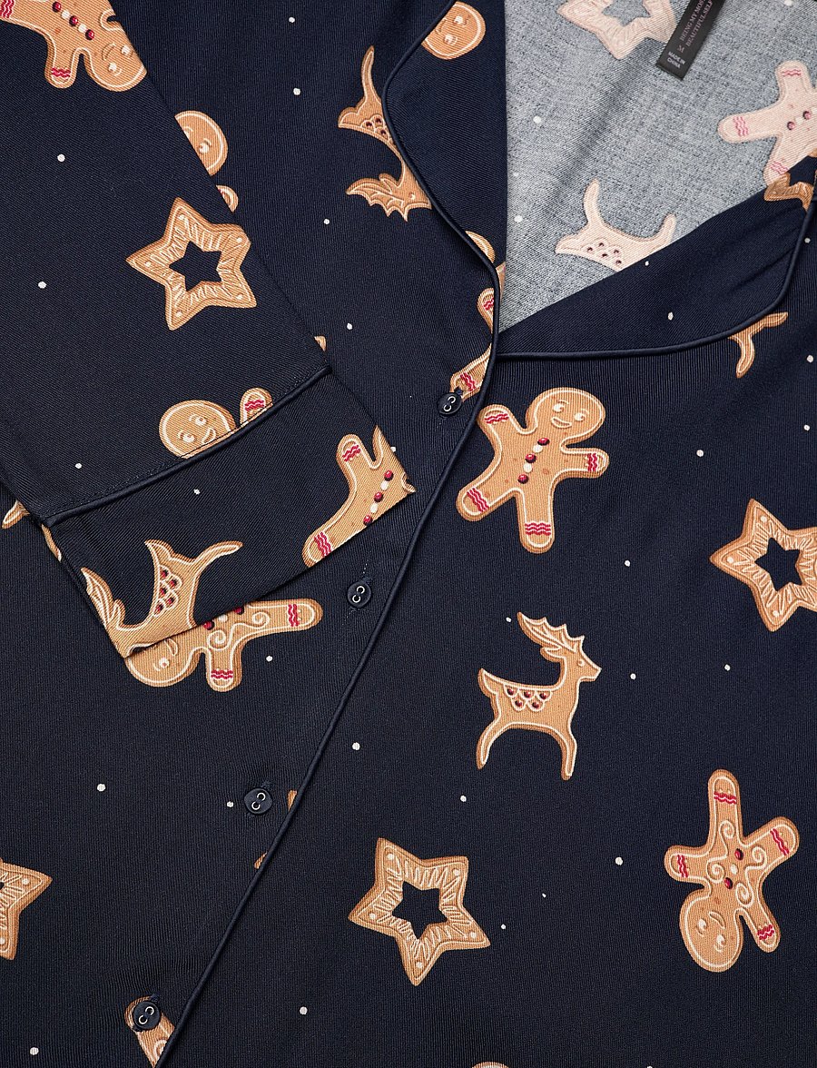 Hunkemöller - PJ LS VIS TWILL GINGER - pyjamas - peacoat - 4