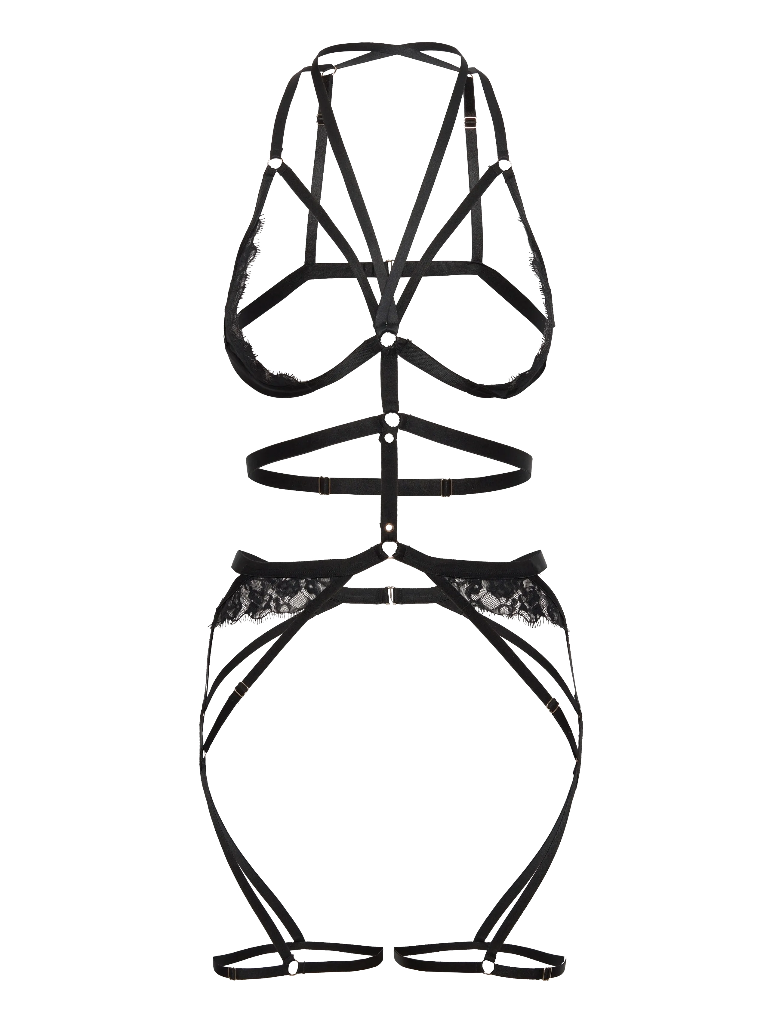 HUNKEMÖLLER Nienke Body Harness Schwarz - XL - Damen