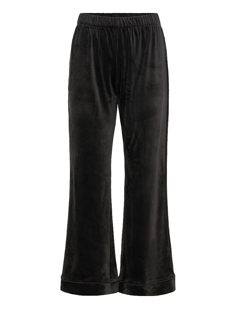 Hunkemöller - PANT VELOURS PIPING - natbukser - black - 0