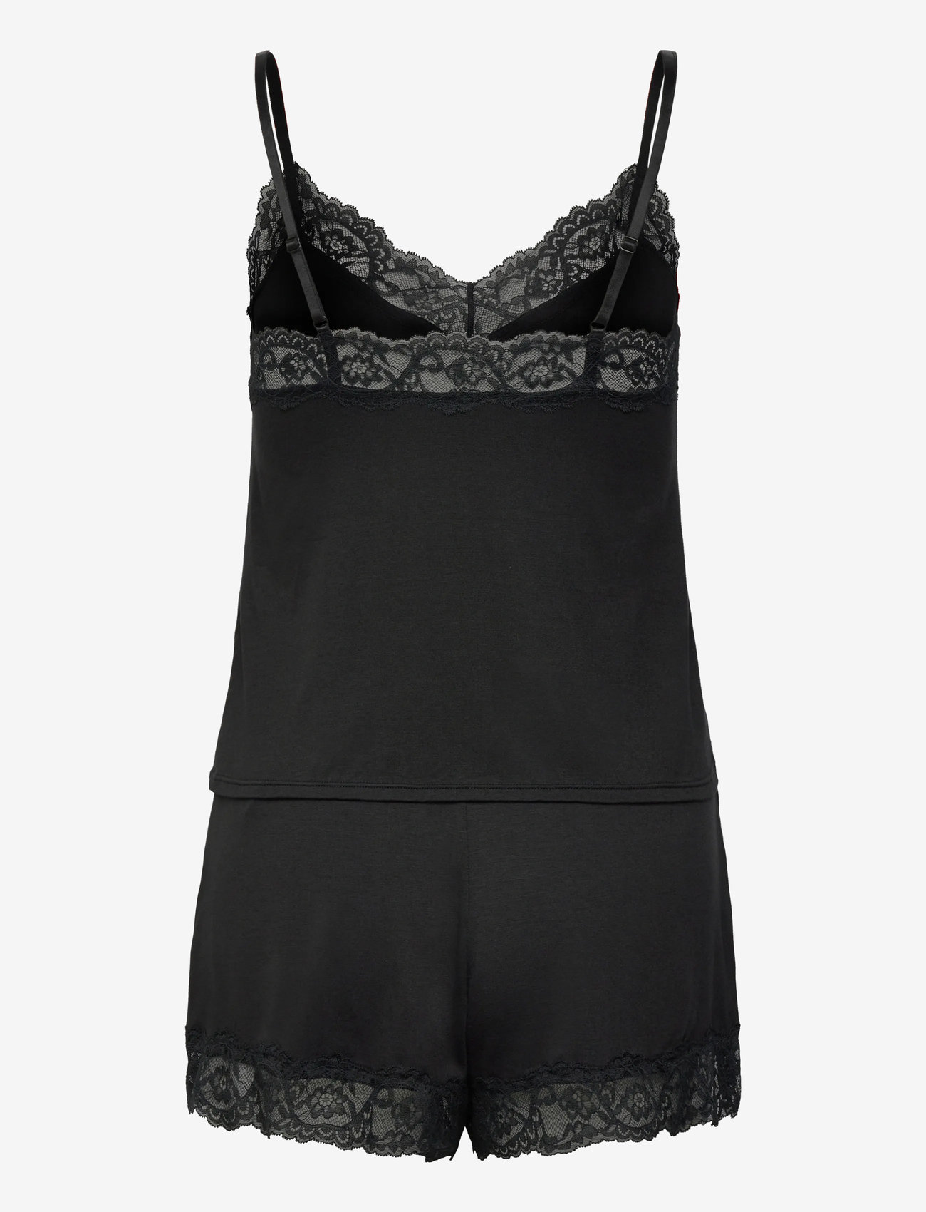 Hunkemöller - PJ CAMI JERSEY LACE NANA - black - 1