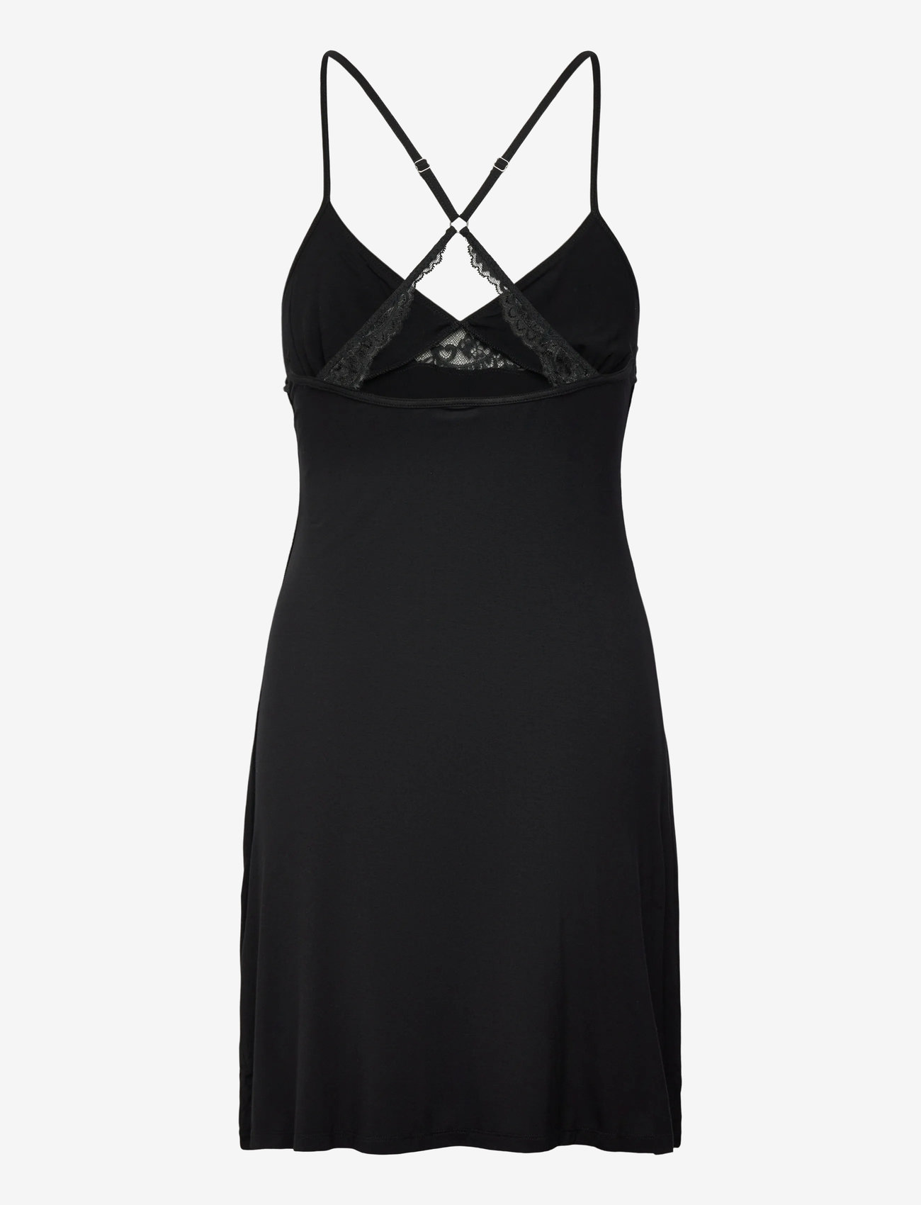 Hunkemöller - SD JERSEY LACE BACK DETAIL - nattlinnen - black - 1