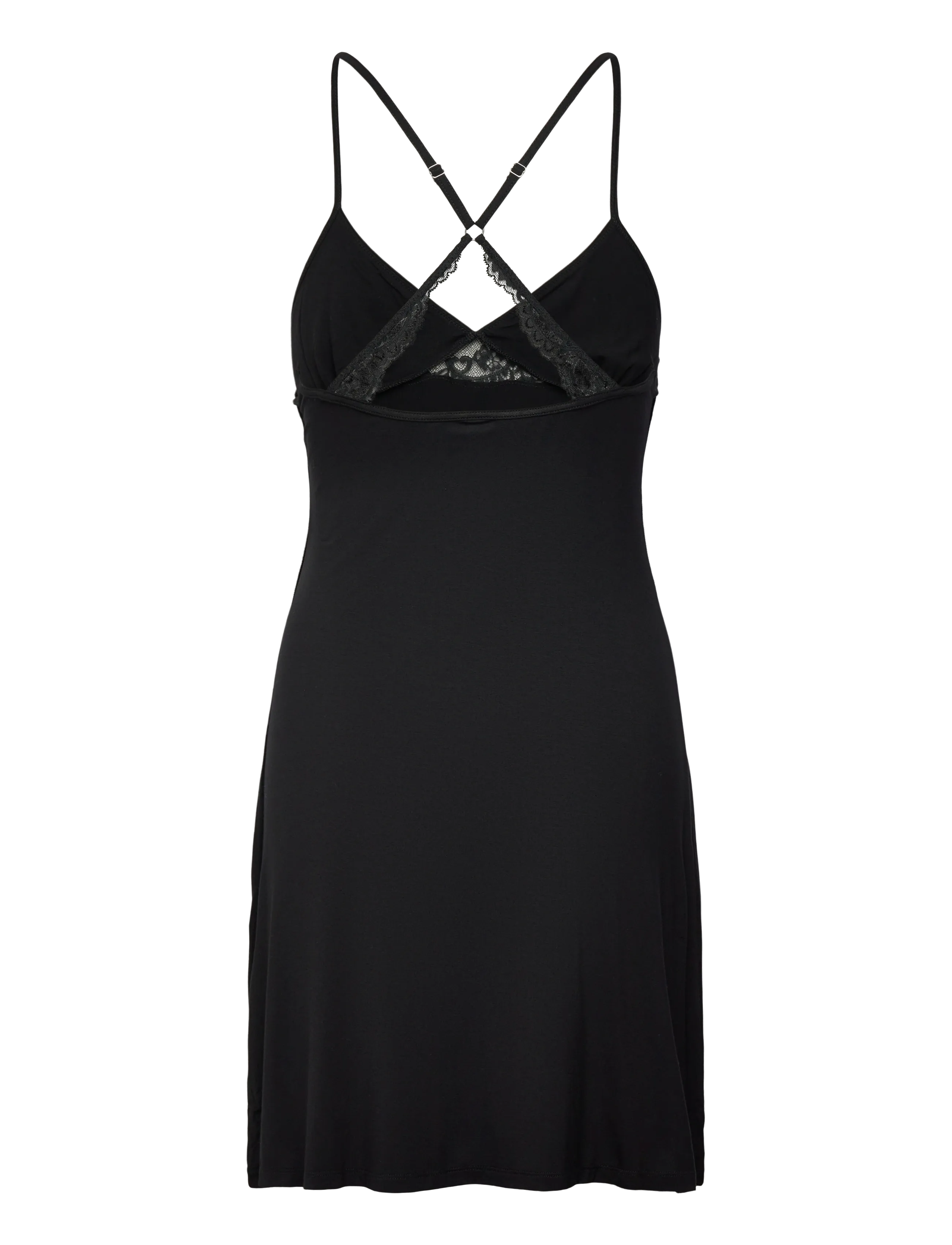 Hunkemöller - Sd Jersey Lace Back Detail - yöpaidat - black - 1