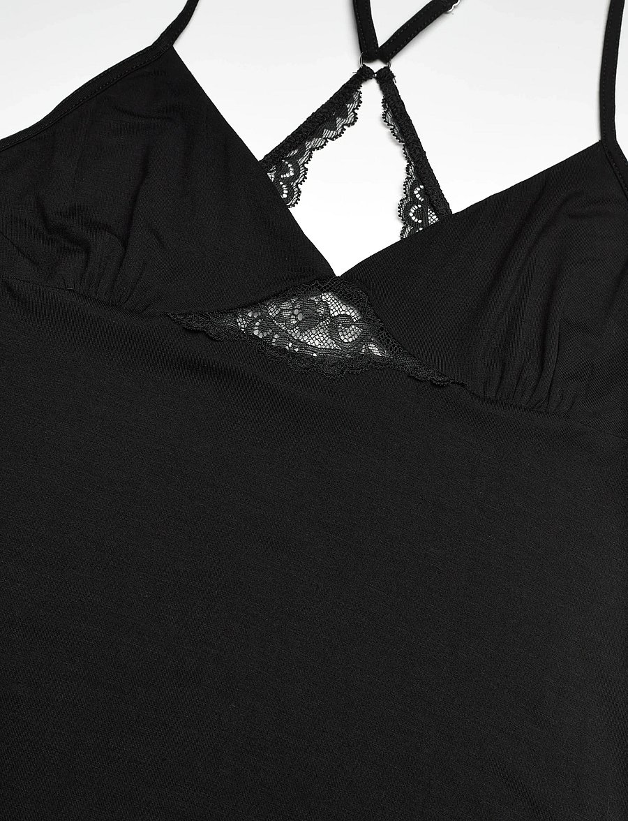 Hunkemöller - Sd Jersey Lace Back Detail - yöpaidat - black - 2