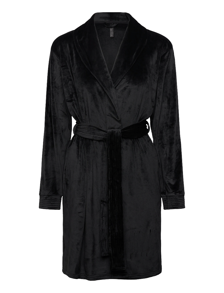 Hunkemöller - Robe Short Velours Quilt - morgonrockar - caviar - 1