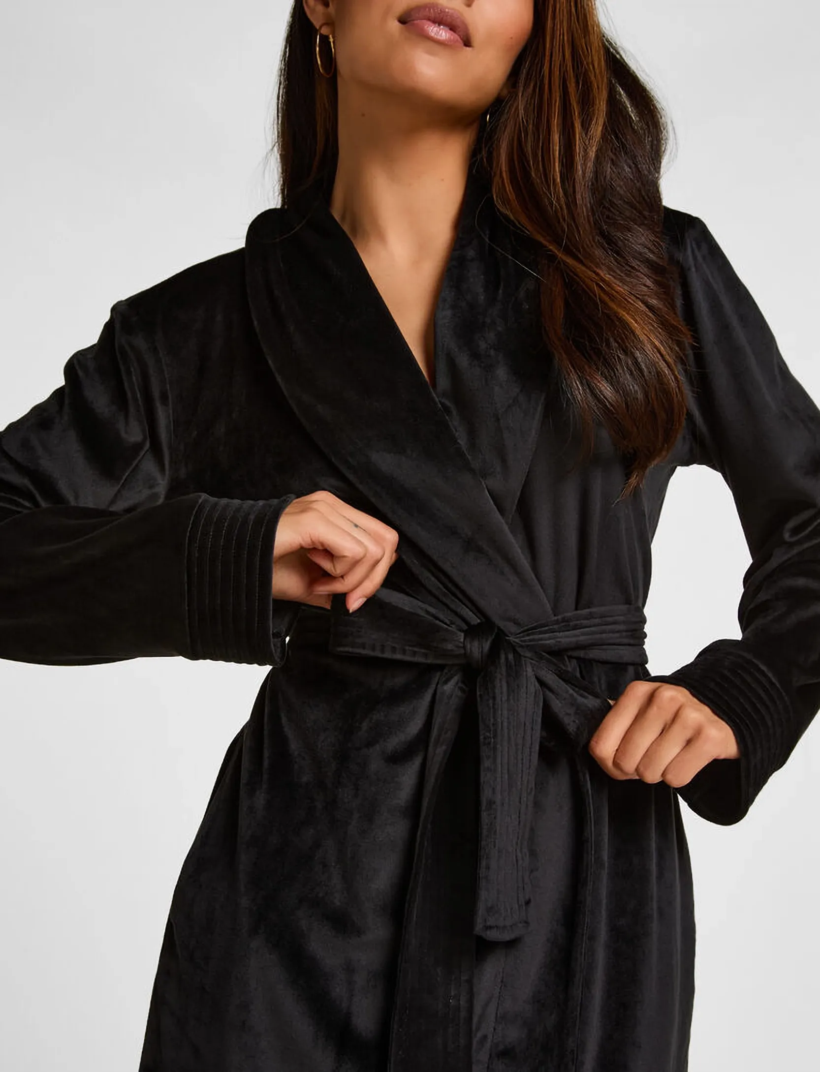 Hunkemöller - Robe Short Velours Quilt - caviar - 3