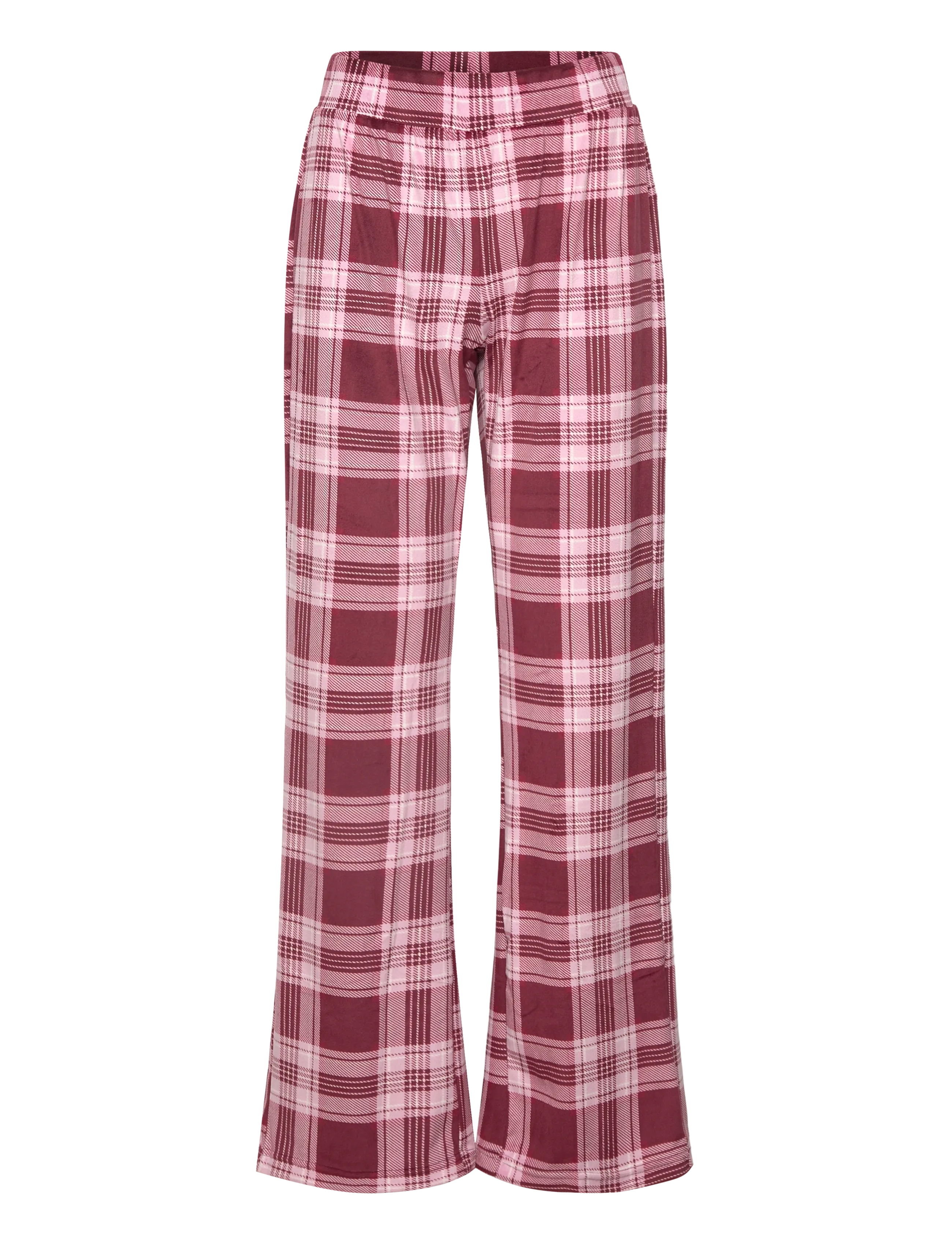 Hunkemöller - PJ SET LS VELOURS CHECK - piżamy - tawny port - 2