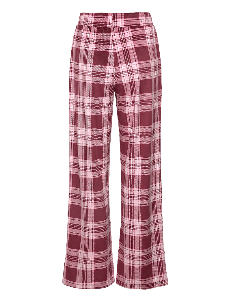 Hunkemöller - PJ SET LS VELOURS CHECK - pyjamas - tawny port - 3