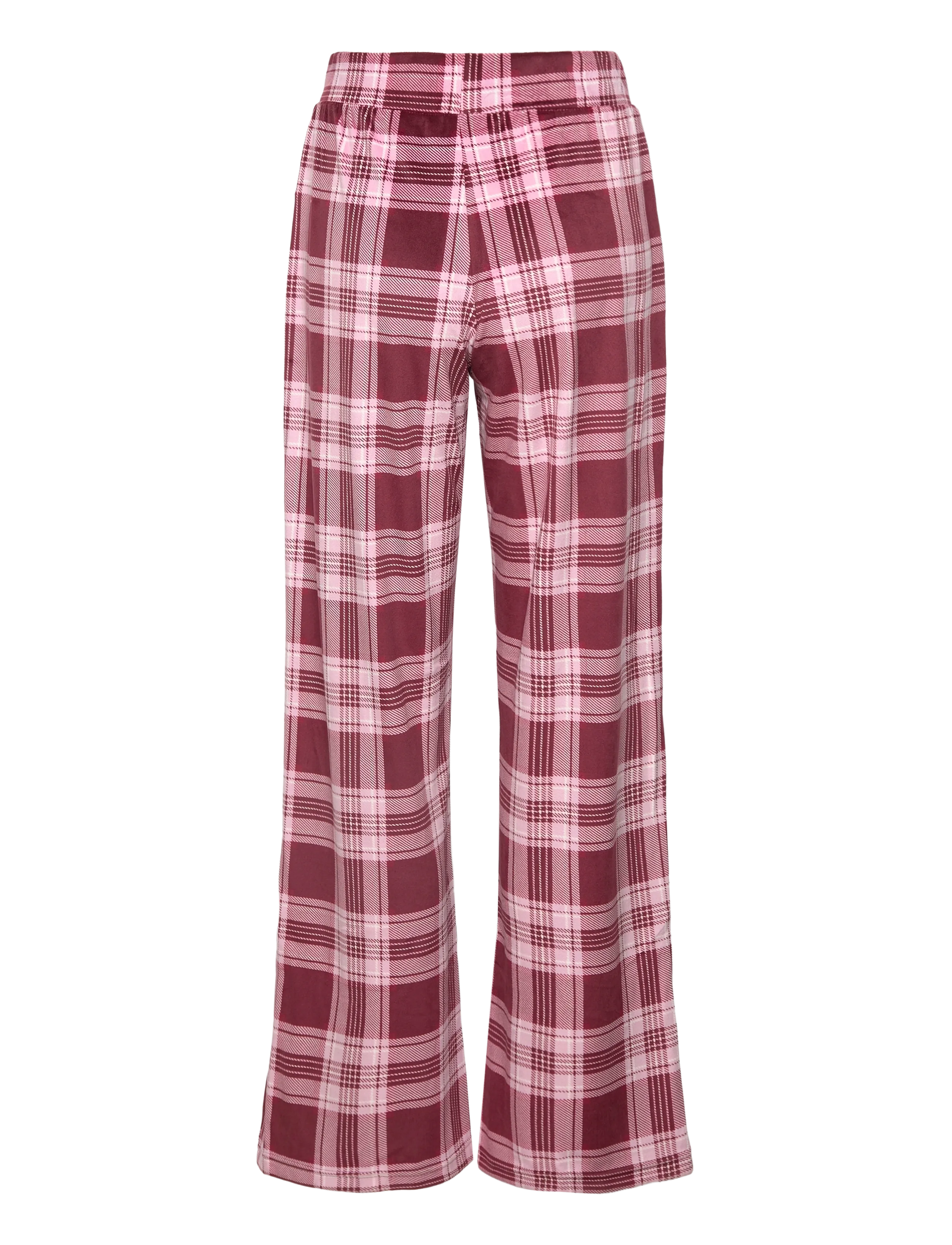 Hunkemöller - PJ SET LS VELOURS CHECK - piżamy - tawny port - 3