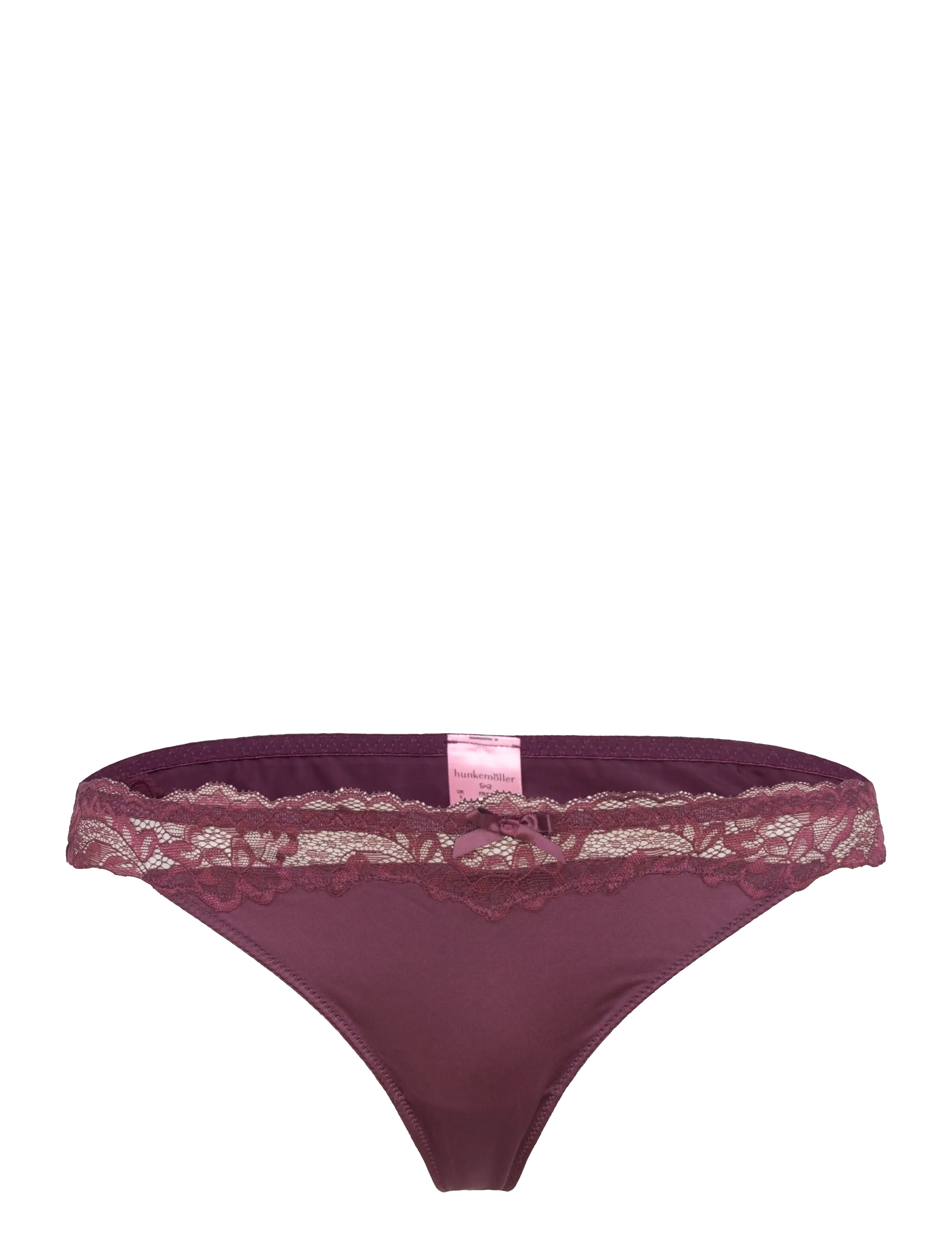 Hunkemöller LACE & SHINE STRING R - Slips - FIG / burgundy