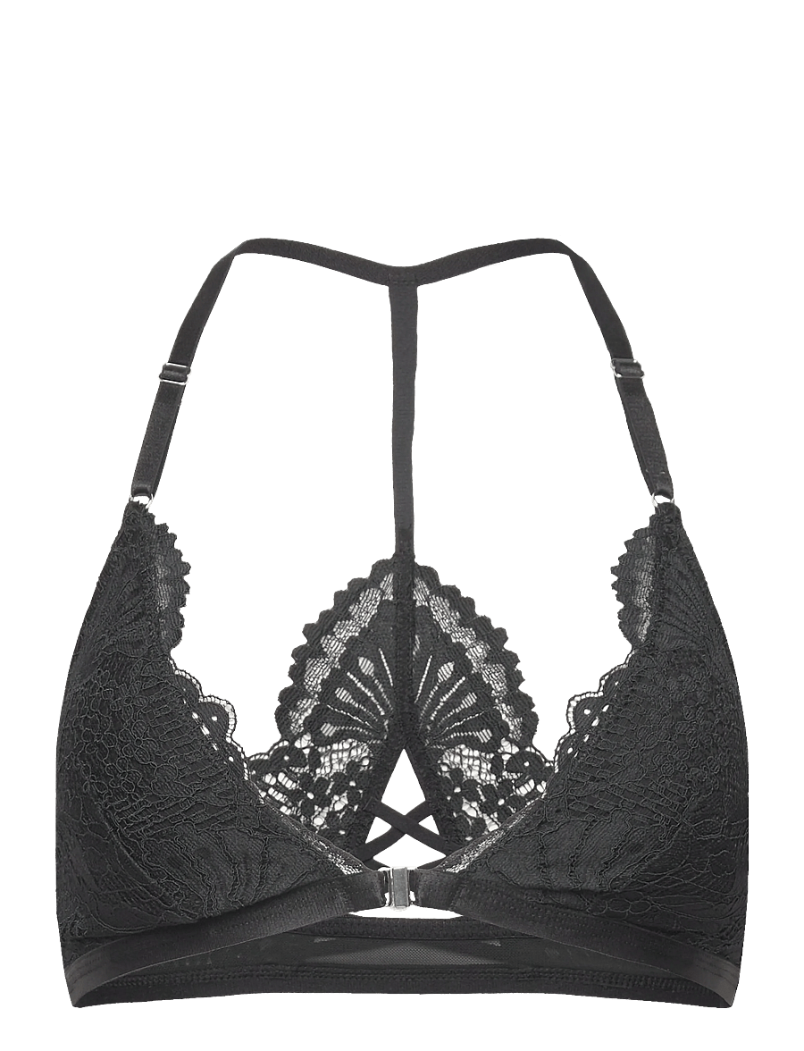 Hunkemöller - WHITNEY LACE BACK BRALETTE - caviar - 0