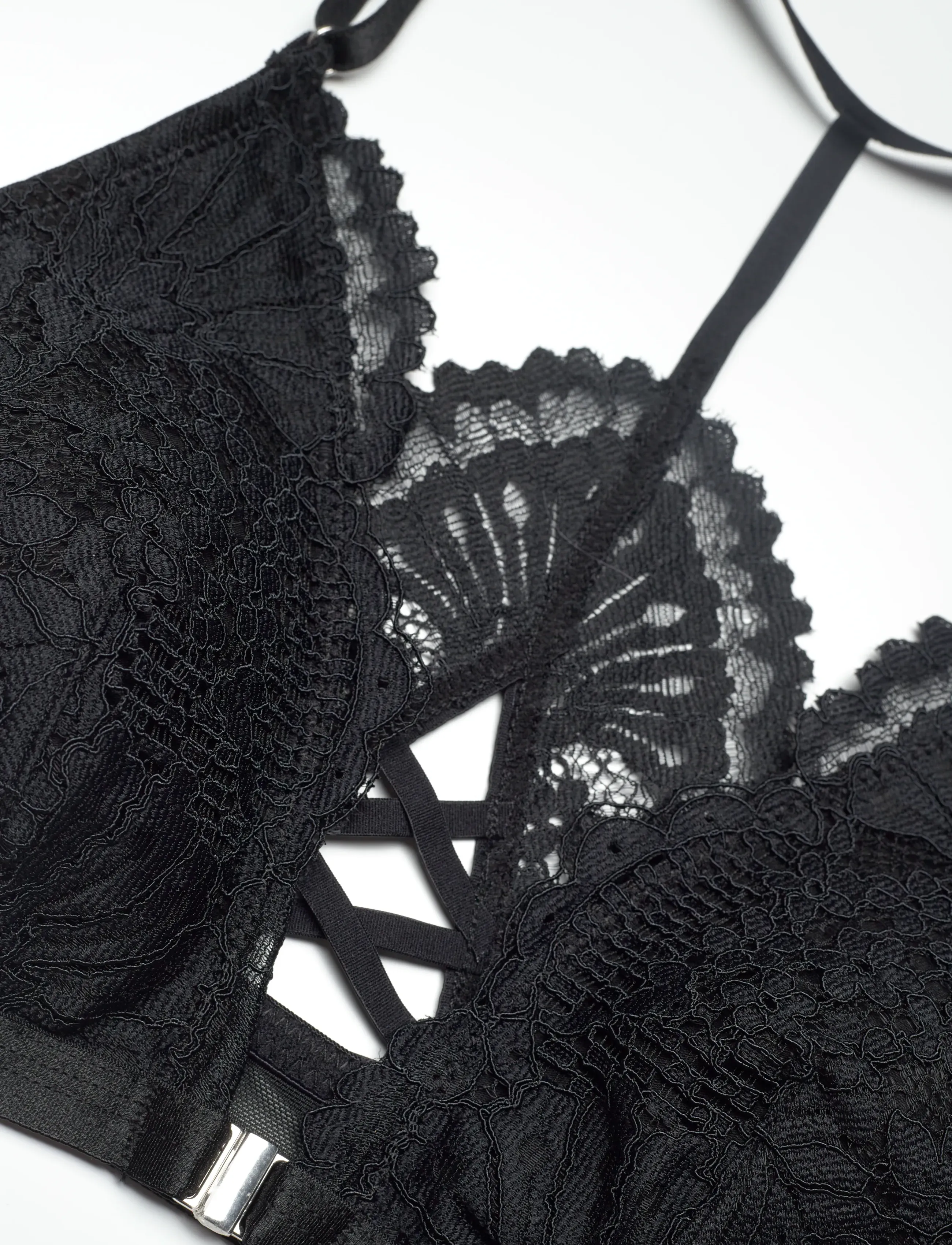 Hunkemöller - WHITNEY LACE BACK BRALETTE - caviar - 2