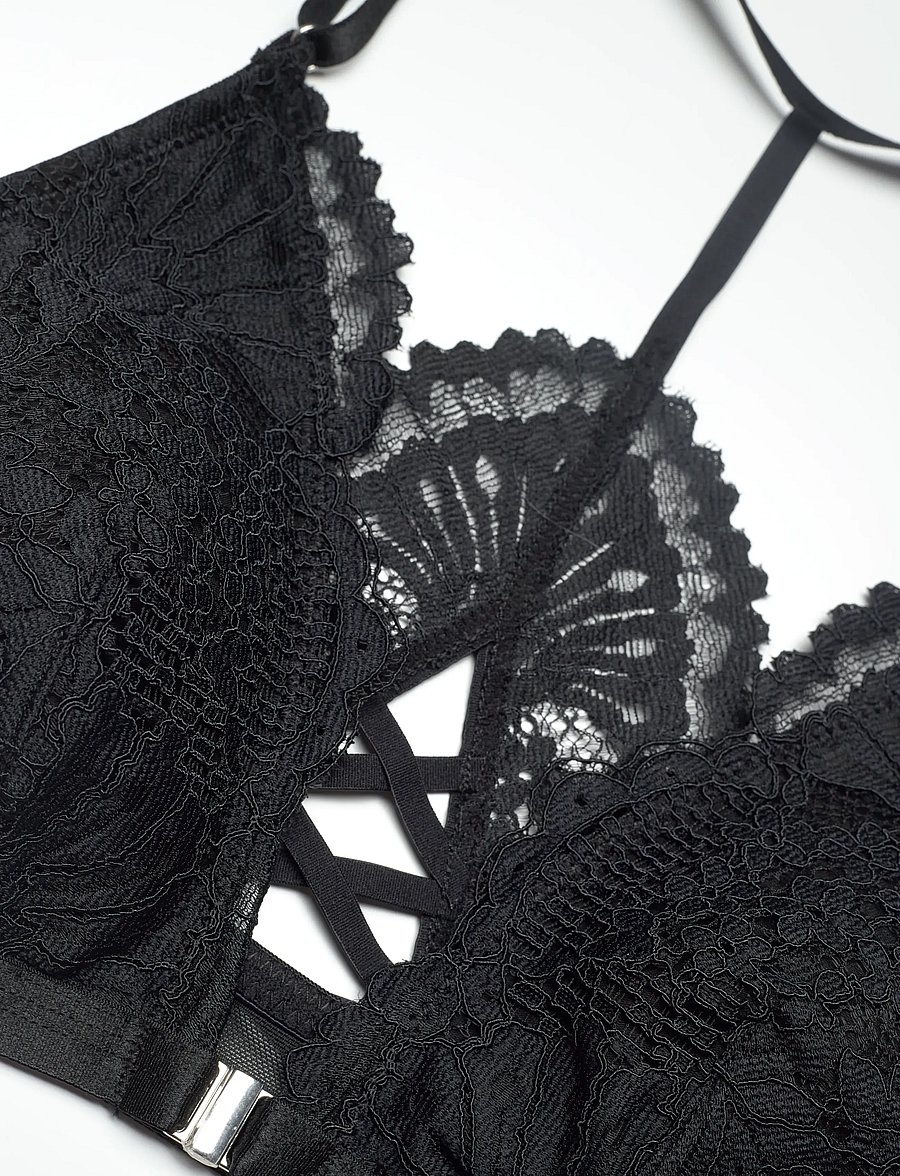 Hunkemöller - WHITNEY LACE BACK BRALETTE - caviar - 2
