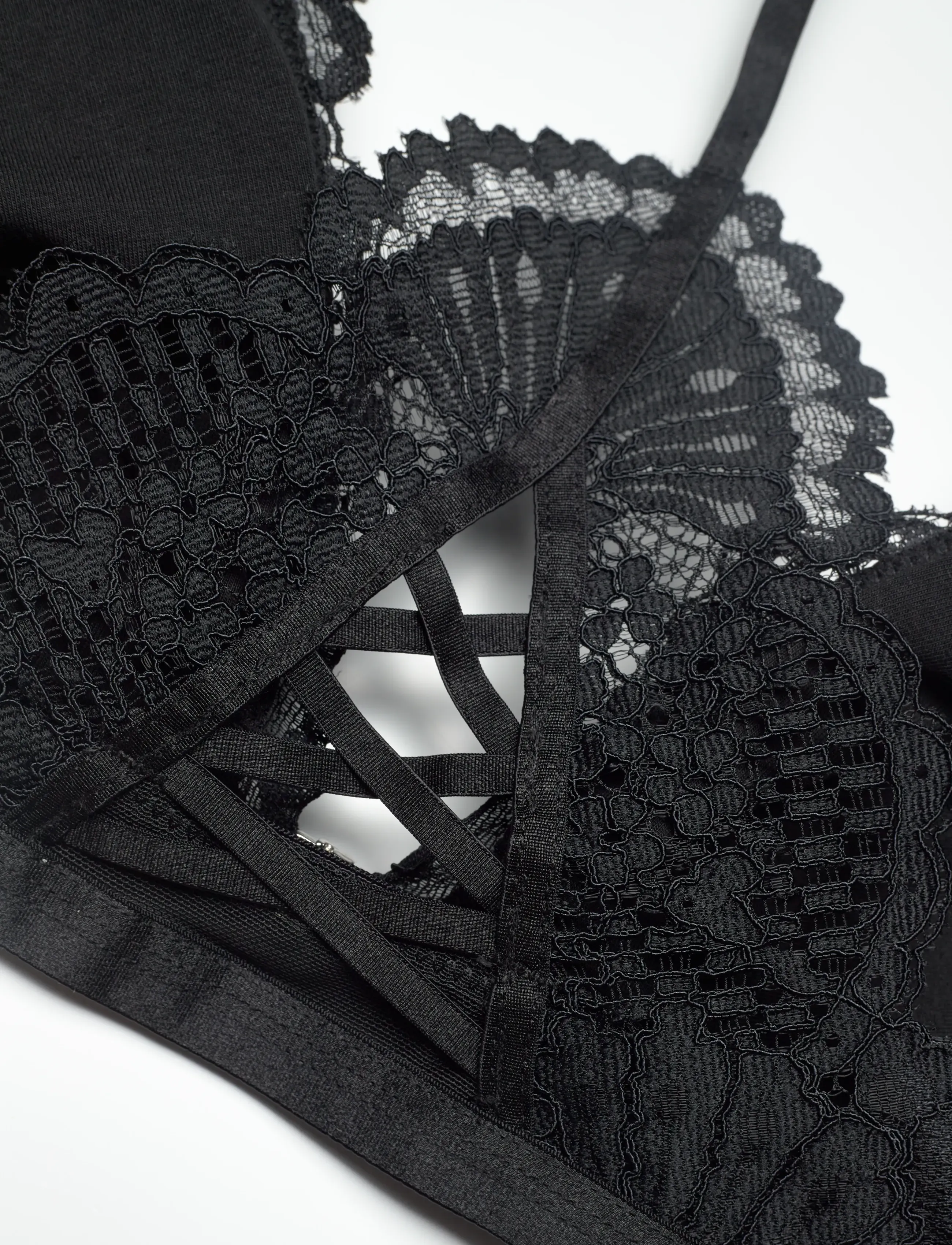Hunkemöller - WHITNEY LACE BACK BRALETTE - caviar - 3