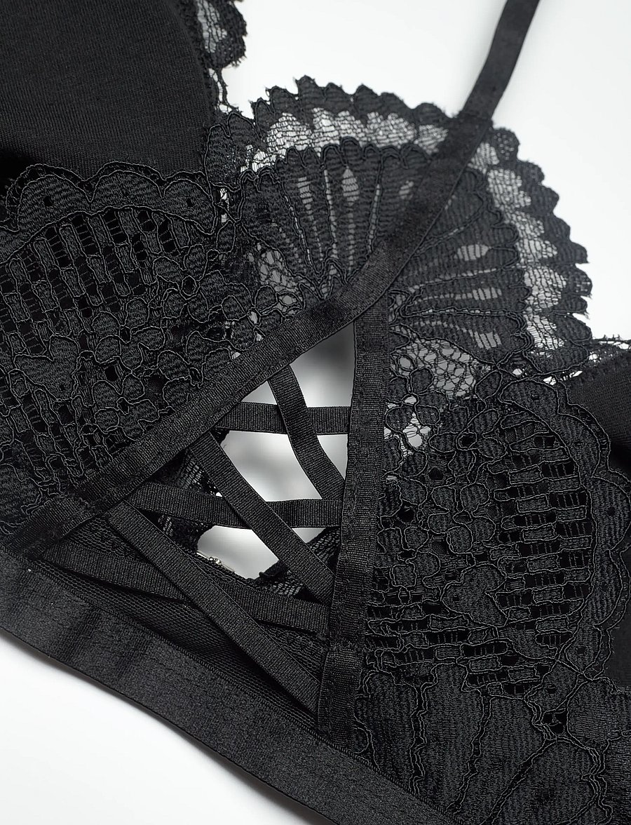 Hunkemöller - WHITNEY LACE BACK BRALETTE - caviar - 3