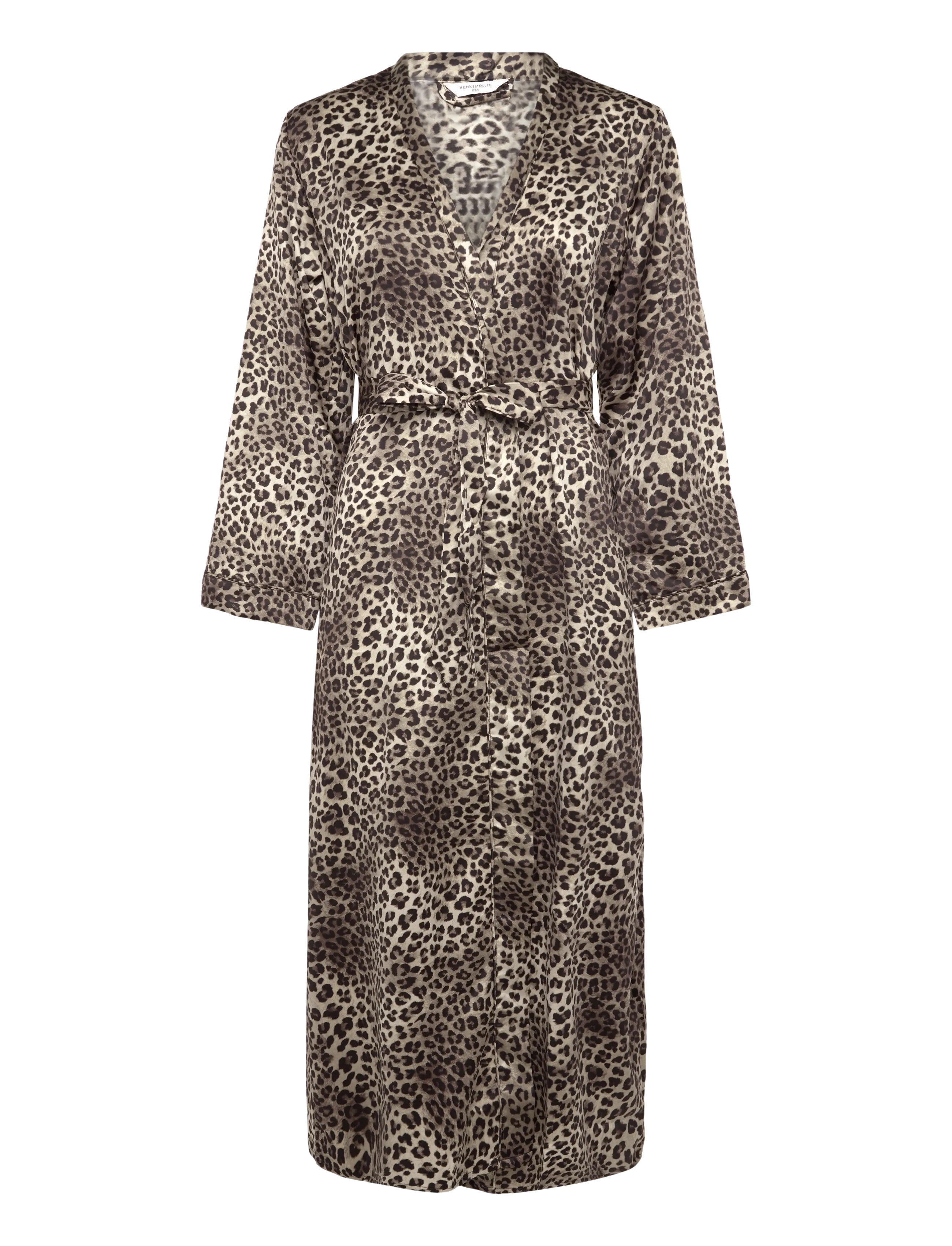 Hunkemöller KIMONO LONG SATIN LEO - Kimonos - CAVIAR / beige